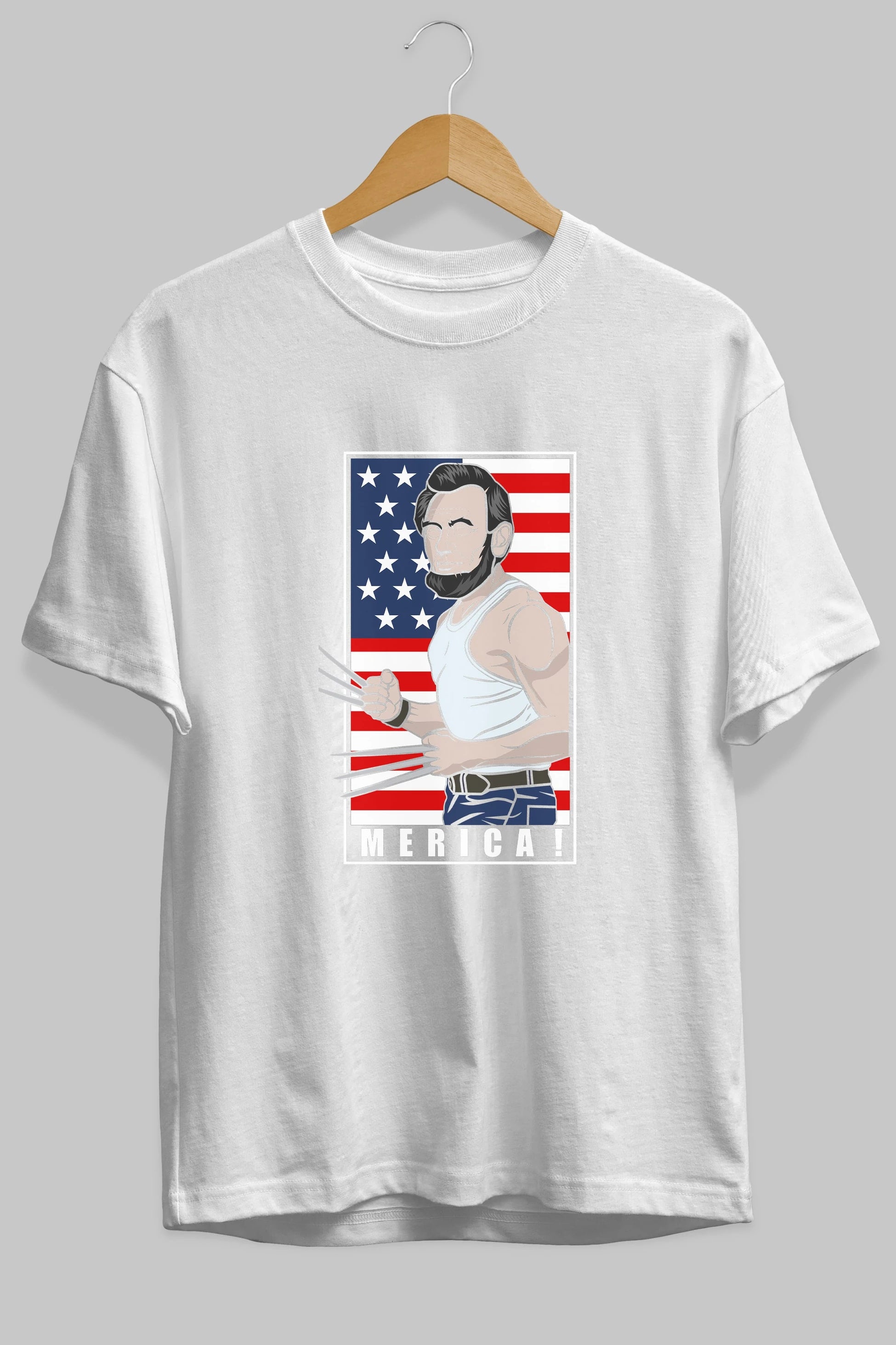 Wolverlincoln Ön Baskılı Oversize t-shirt Erkek Kadın Unisex %100 Pamuk tişort