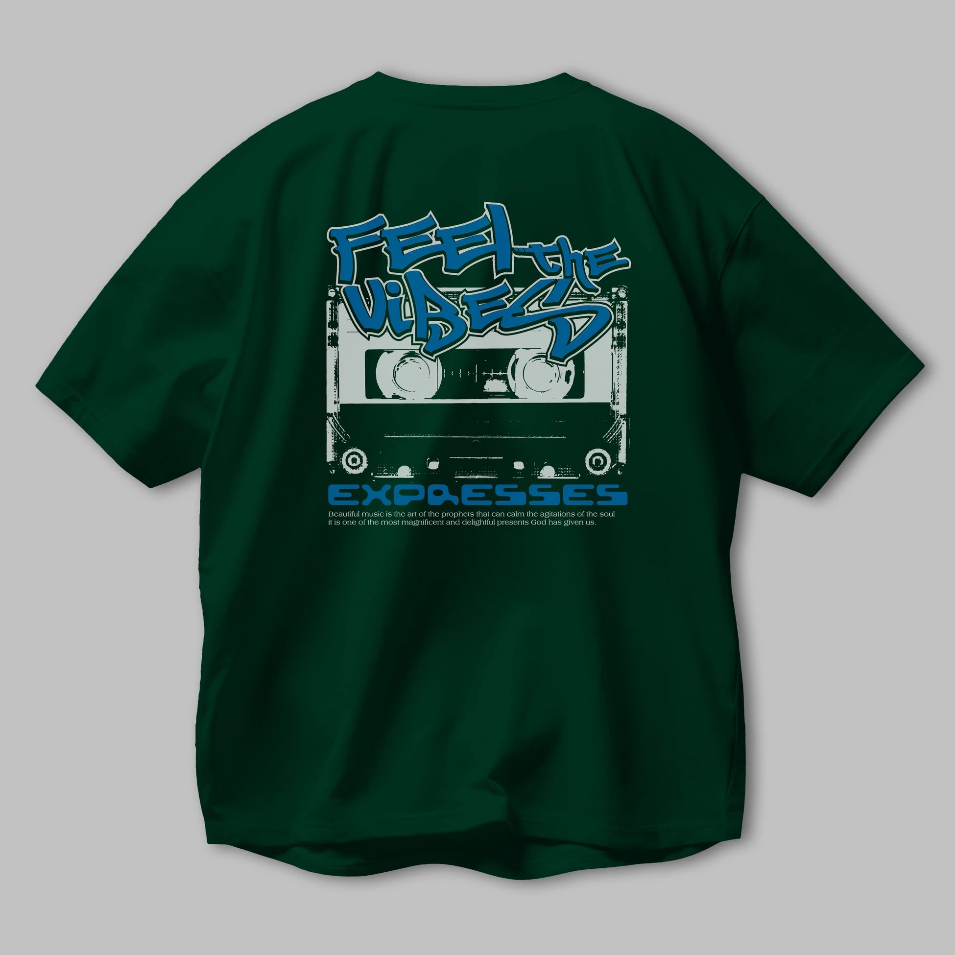 Feel The Vibes Arka Baskılı Oversize t-shirt Erkek Kadın Unisex