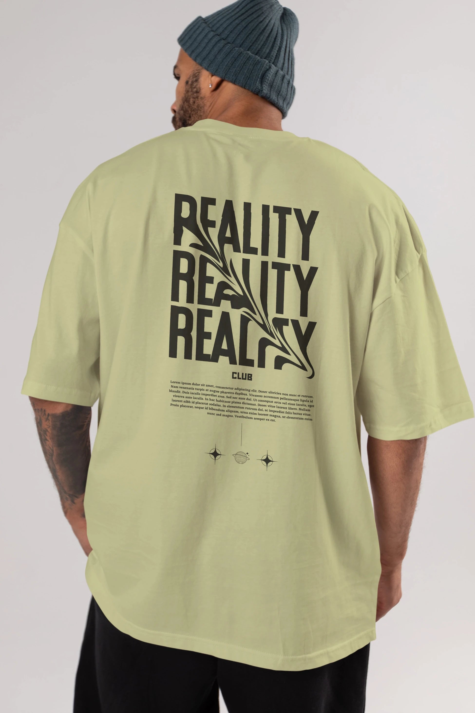 Reality Yazılı Arka Baskılı Oversize t-shirt Erkek Kadın Unisex