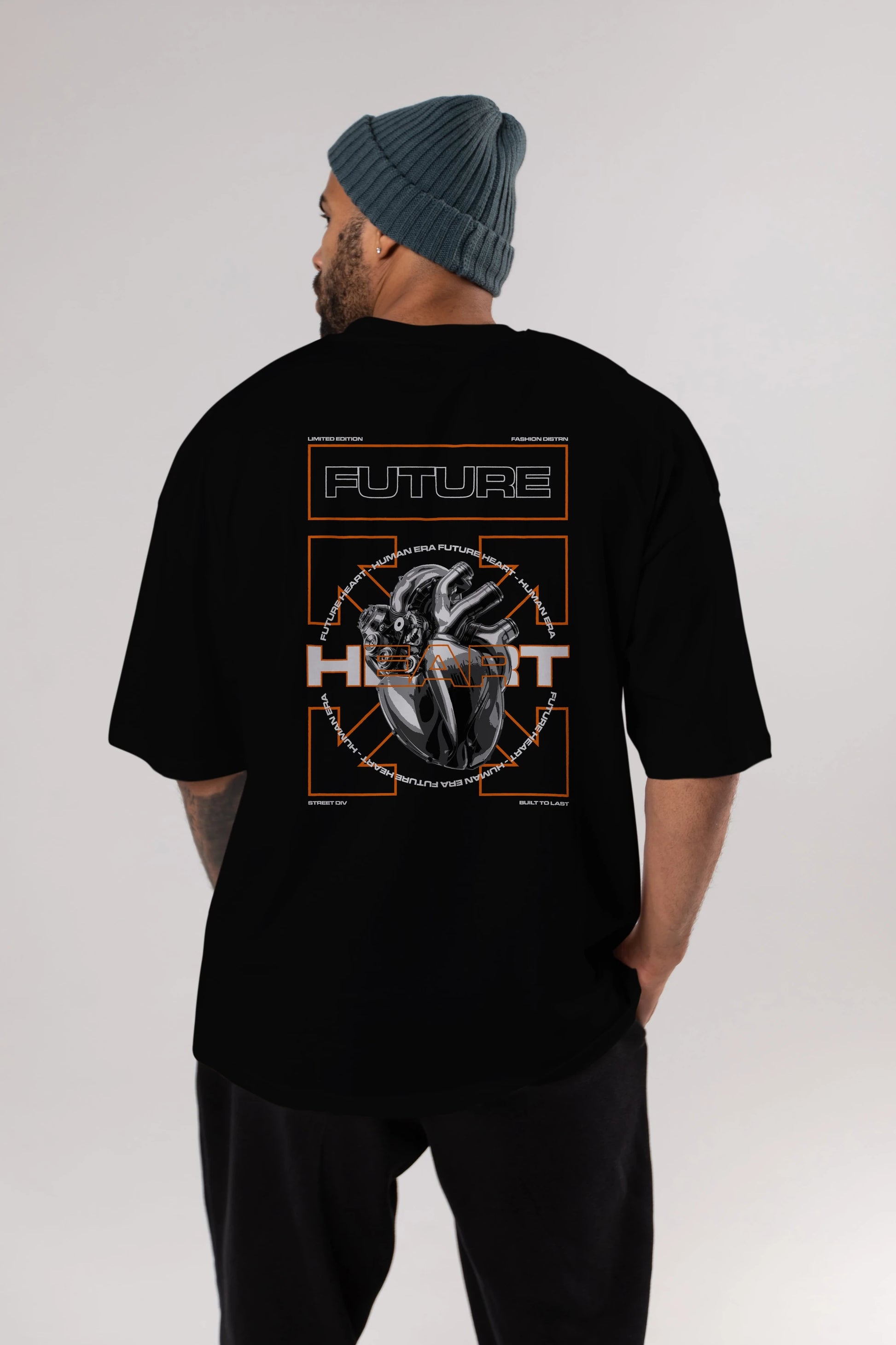 Future Heart Arka Baskılı Oversize t-shirt Erkek Kadın Unisex