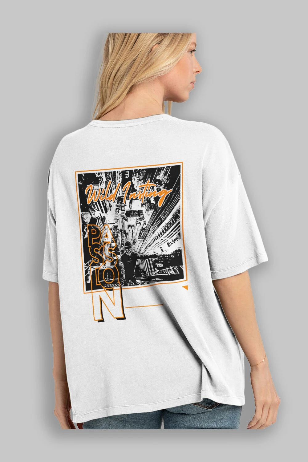 Wild Passion Arka Baskılı Oversize t-shirt Erkek Kadın Unisex