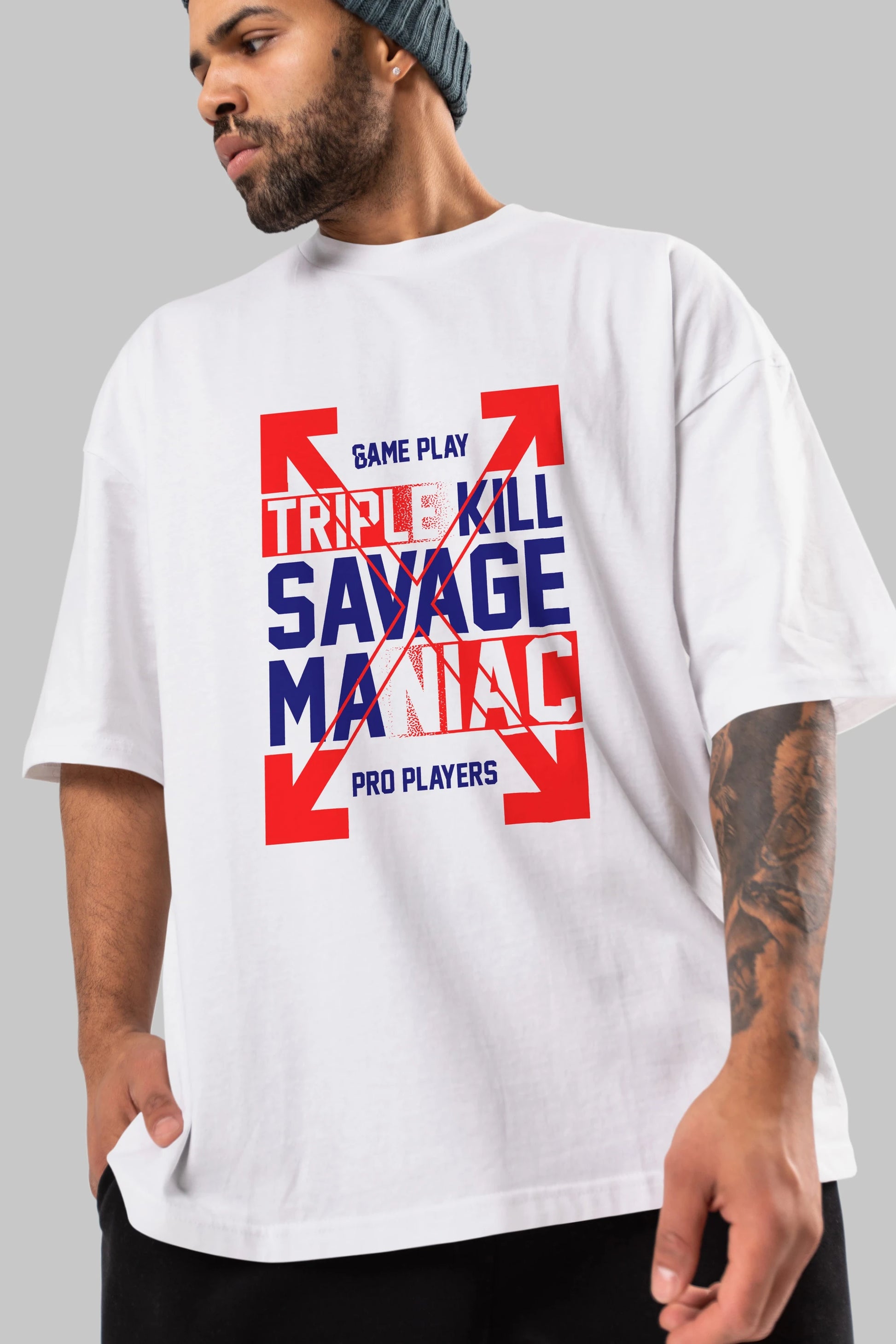 Kill Savage Ön Baskılı Oversize t-shirt Erkek Kadın Unisex