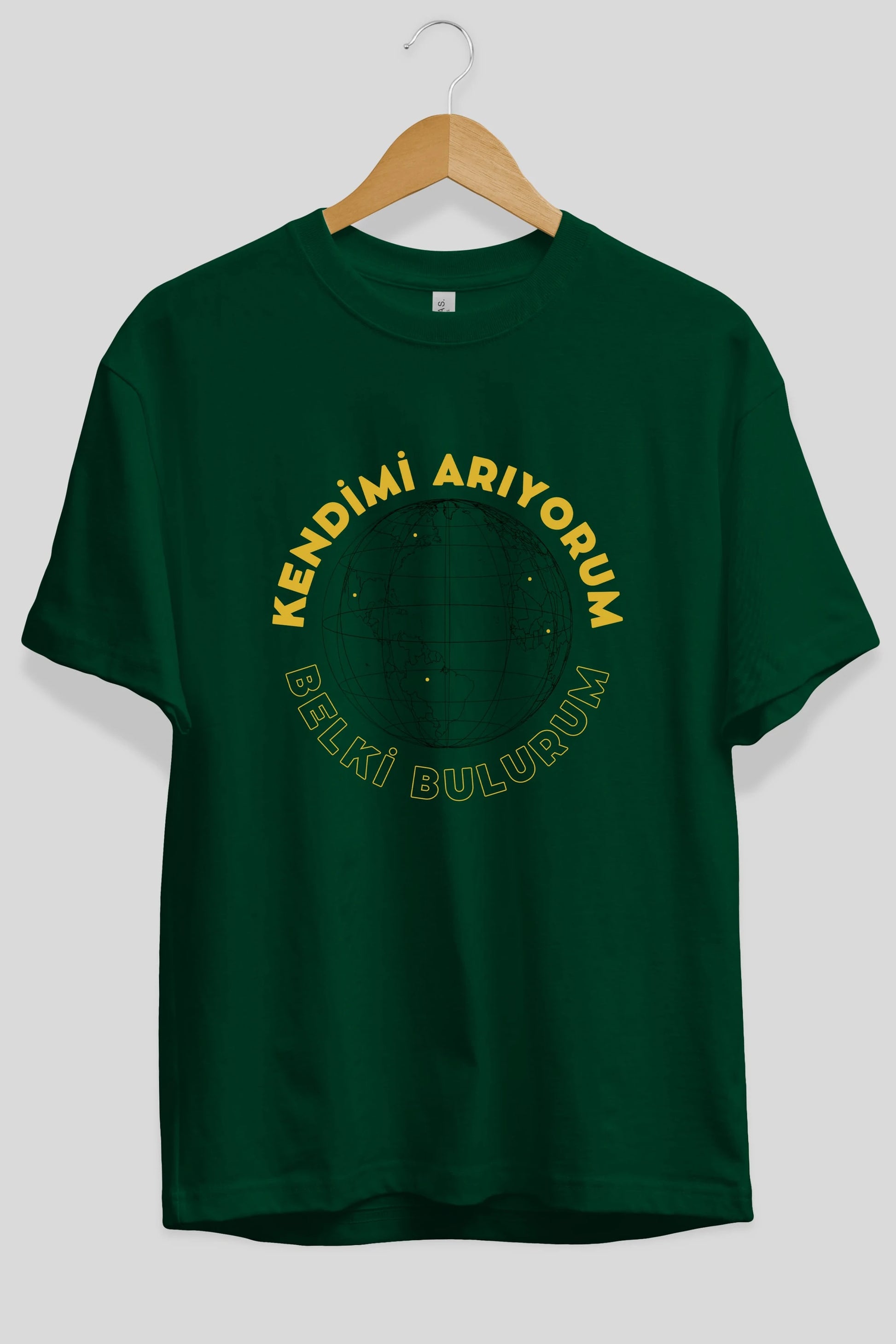 Kendimi Arıyorum Yazılı Ön Baskılı Oversize t-shirt Erkek Kadın Unisex