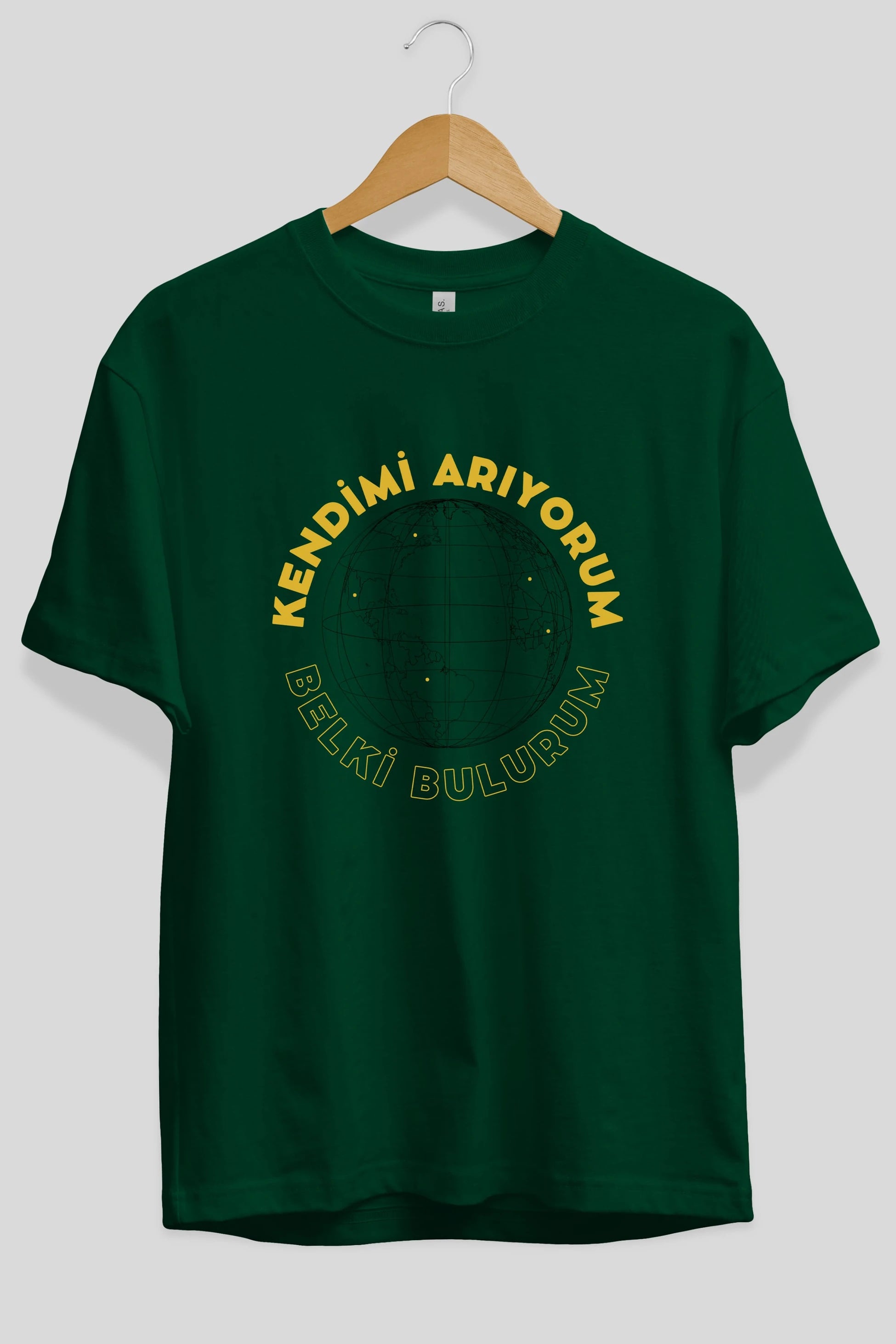 Kendimi Arıyorum Yazılı Ön Baskılı Oversize t-shirt Erkek Kadın Unisex
