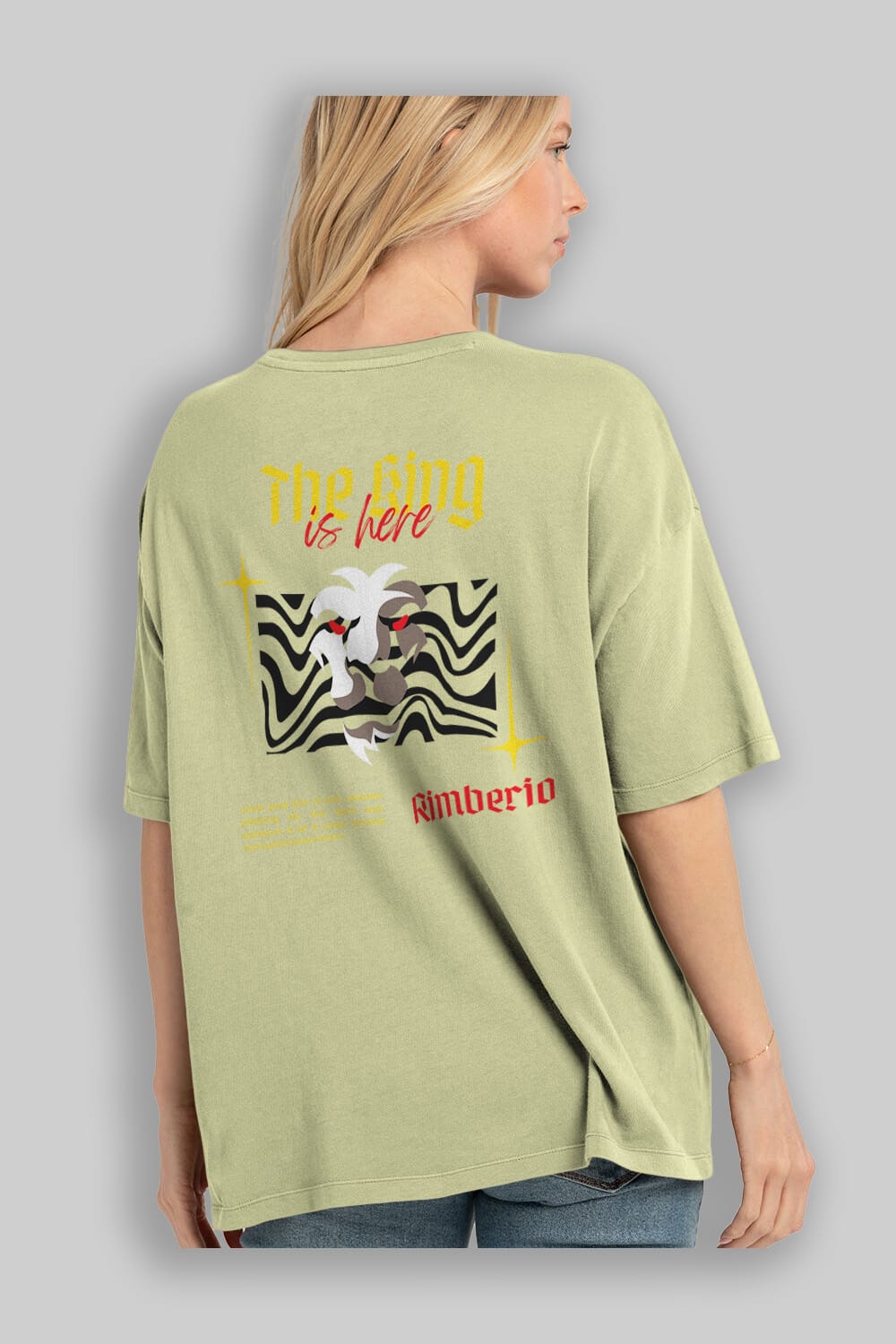 The King is Here Yazılı Arka Baskılı Oversize t-shirt Erkek Kadın Unisex