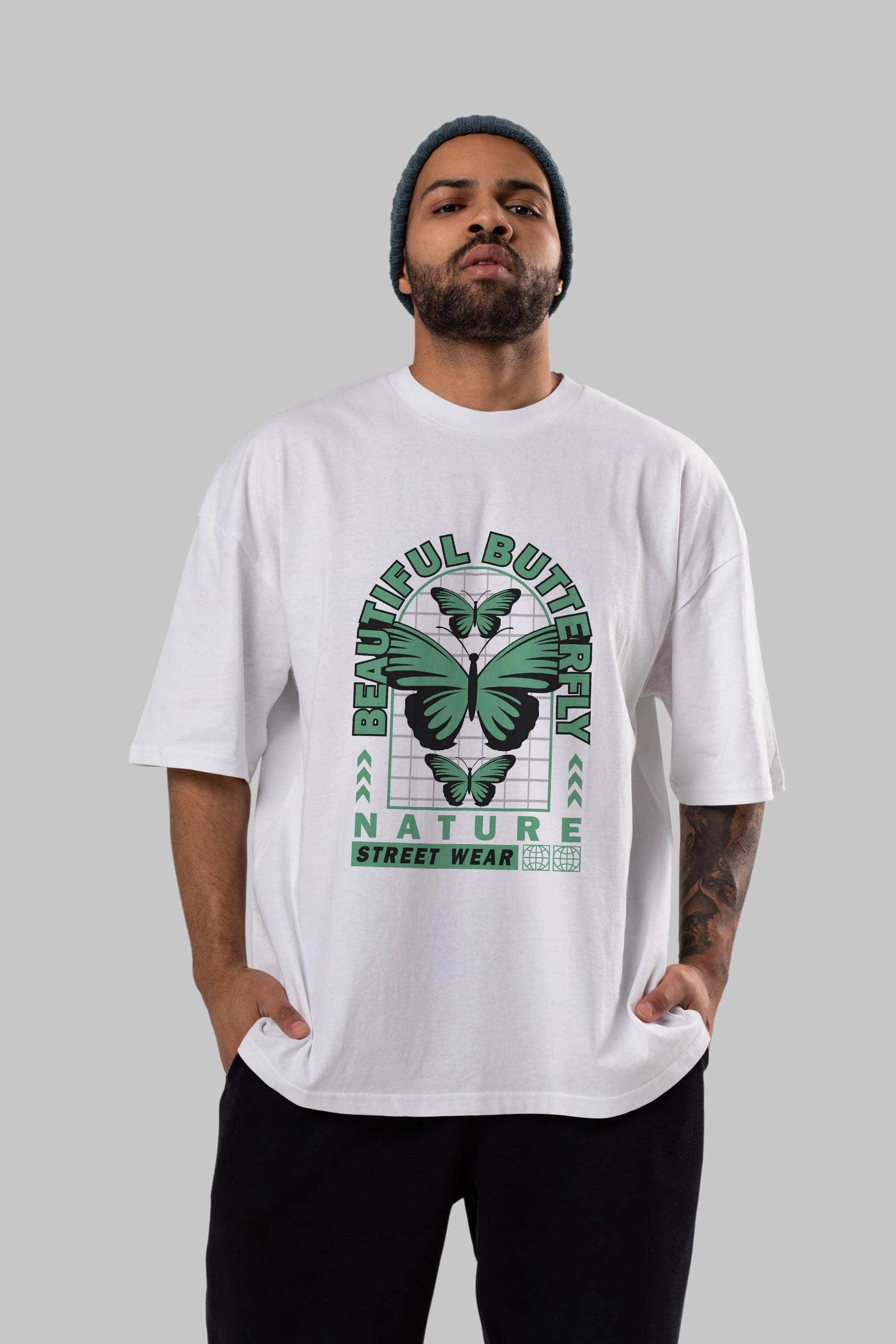 Beautiful Butterfly Ön Baskılı Oversize t-shirt Erkek Kadın Unisex