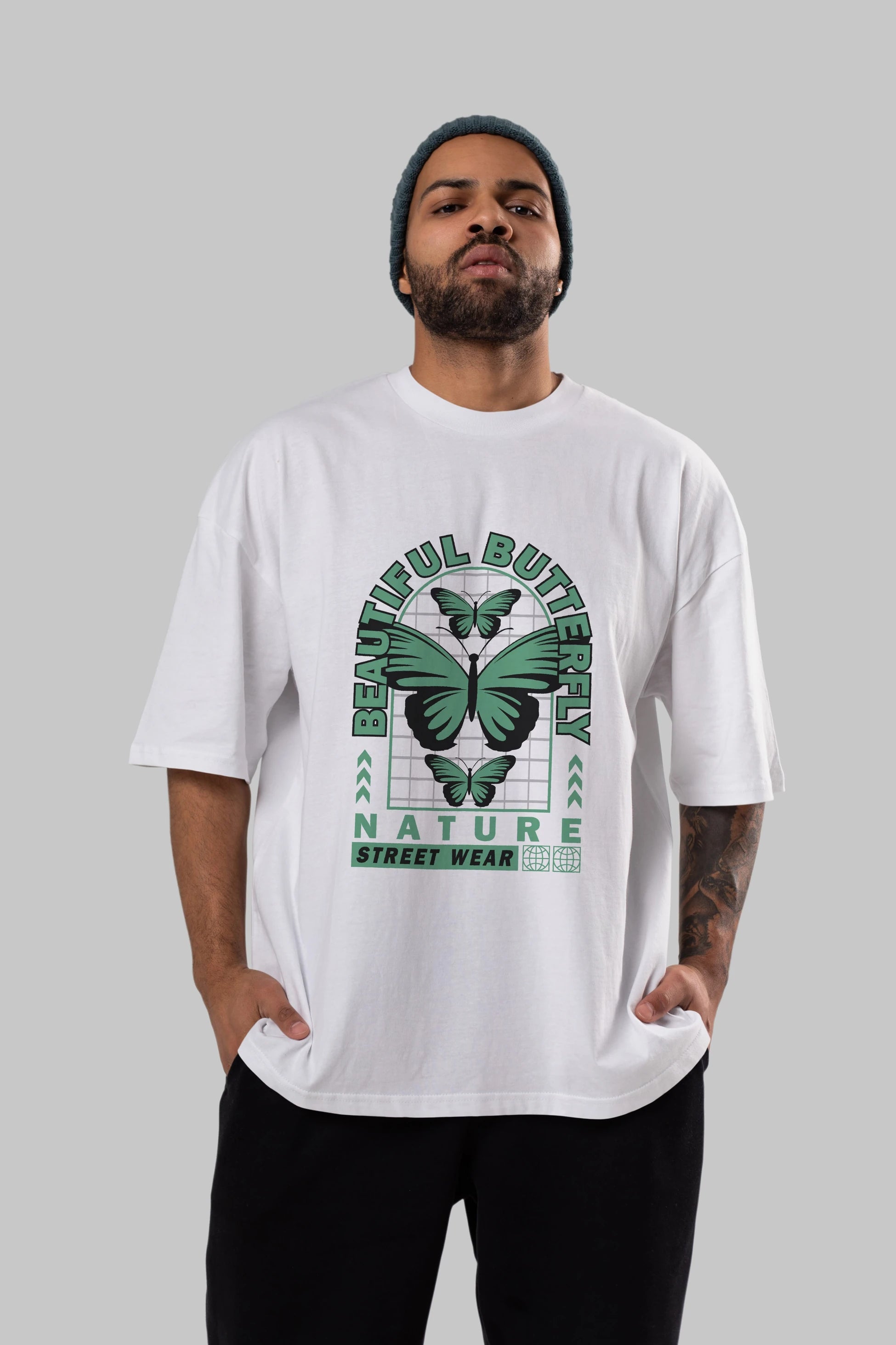 Beautiful Butterfly Ön Baskılı Oversize t-shirt Erkek Kadın Unisex