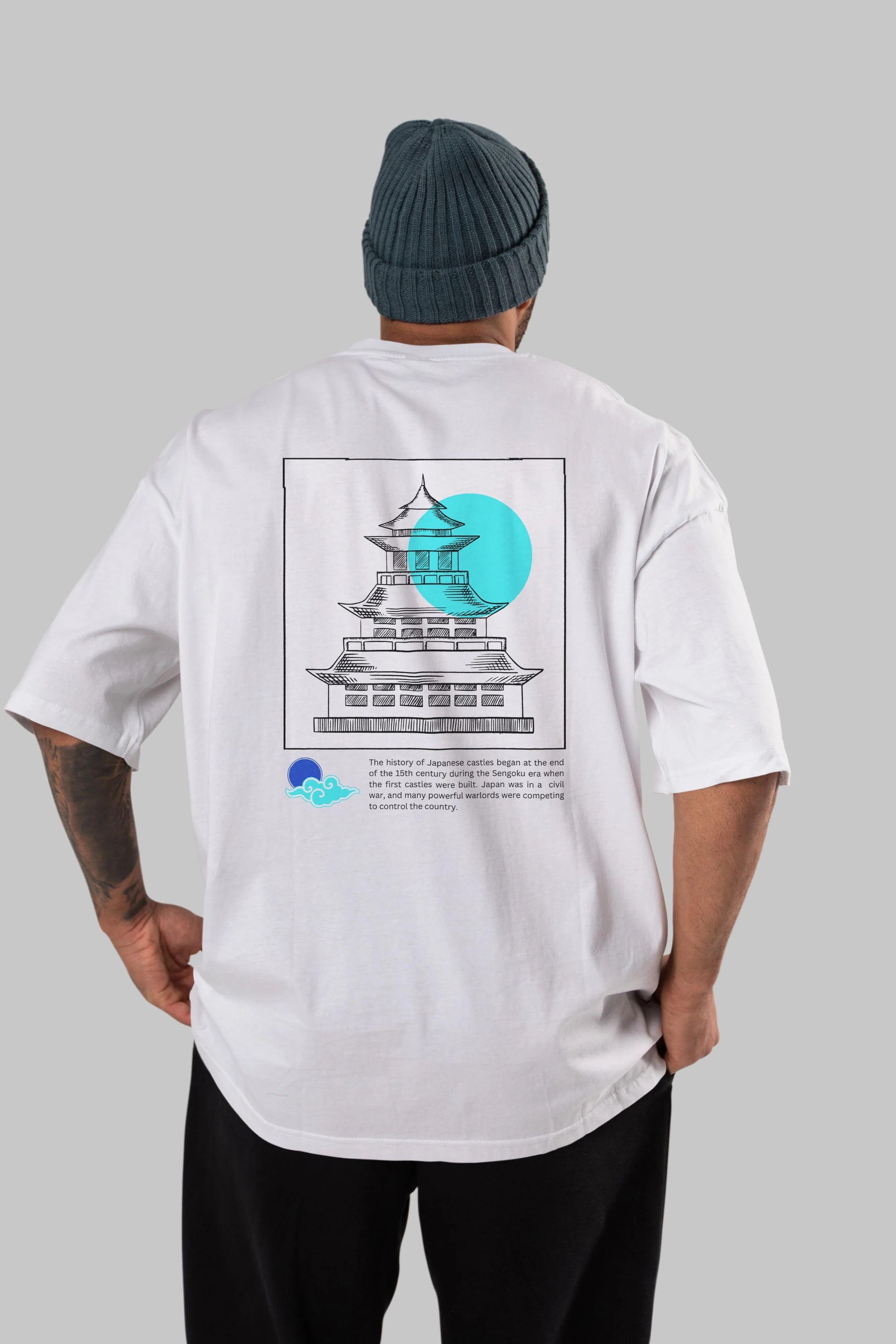 Retro Japanese Arka Baskılı Oversize t-shirt Erkek Kadın Unisex