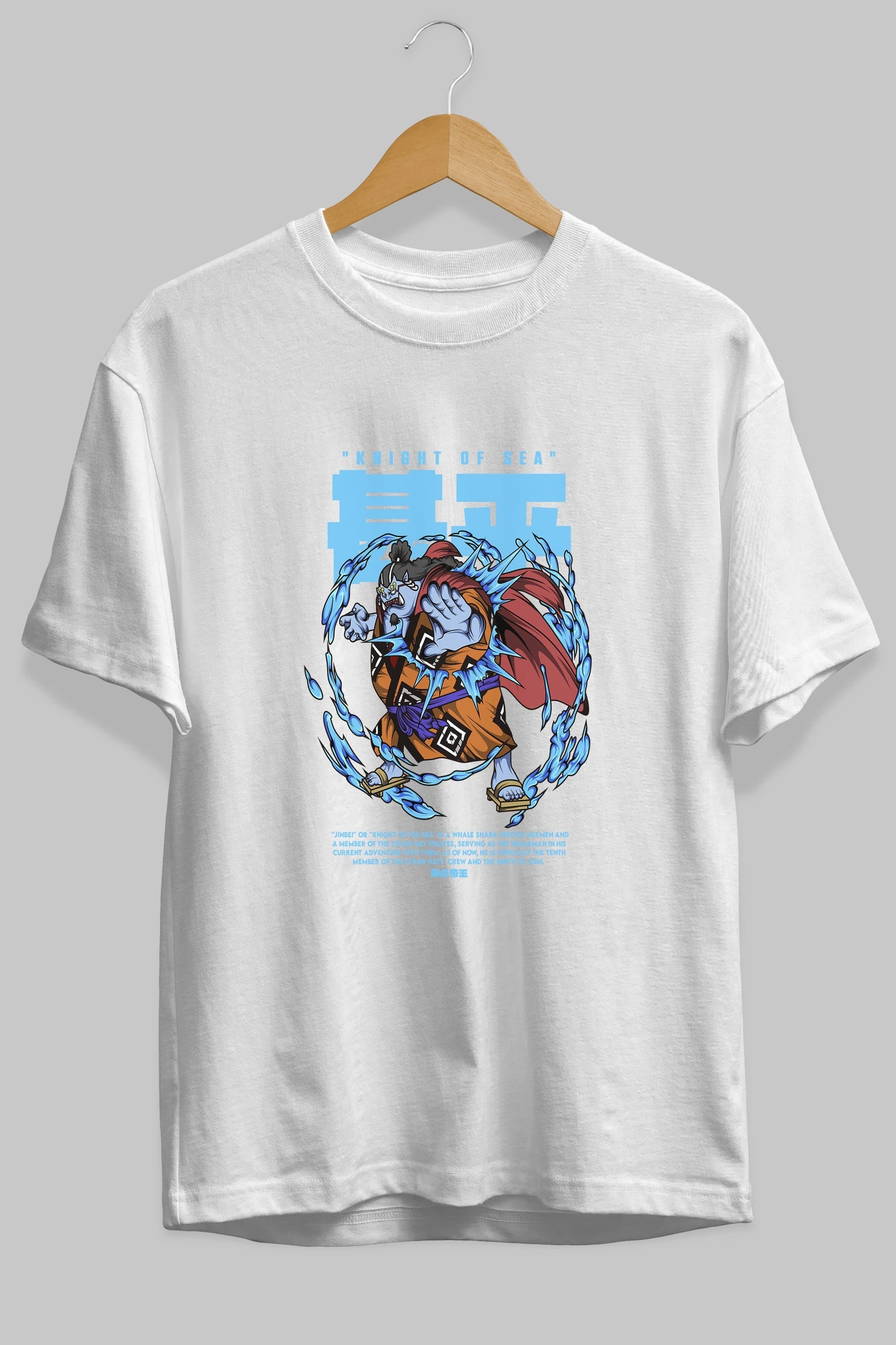 Jinbei Anime Ön Baskılı Oversize t-shirt %100 pamuk Erkek Kadın Unisex