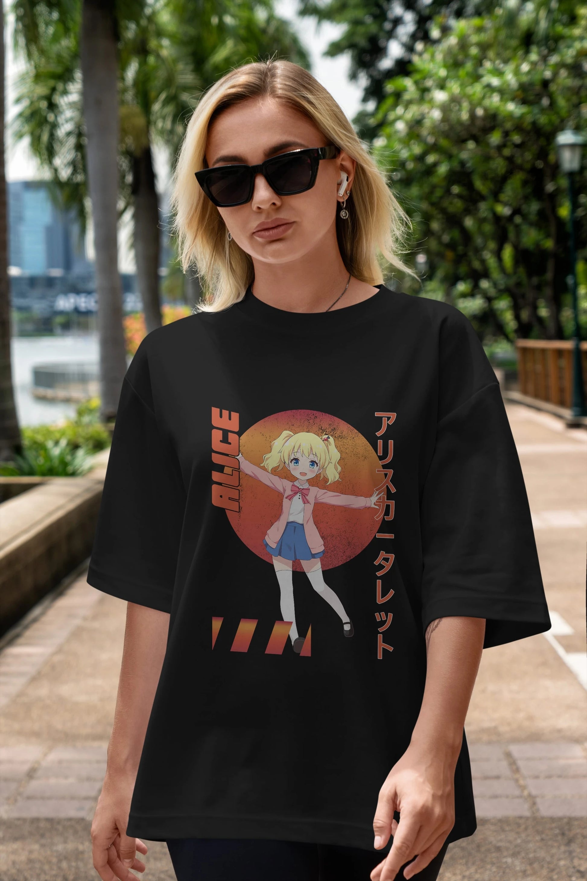 Alice Cartelet 15 Anime Ön Baskılı Oversize t-shirt %100 pamuk Erkek Kadın Unisex