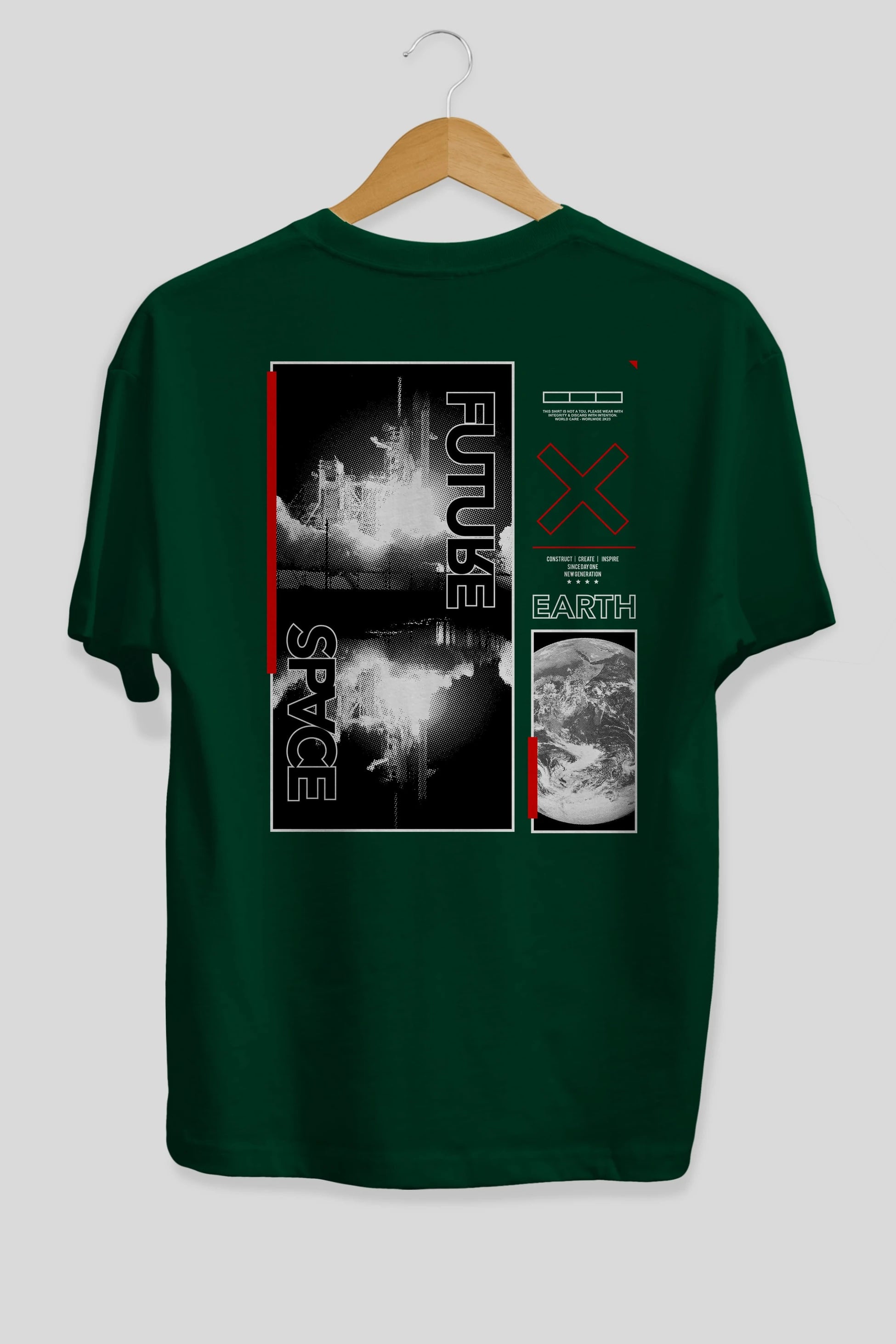 Future Space Arka Baskılı Oversize t-shirt Erkek Kadın Unisex