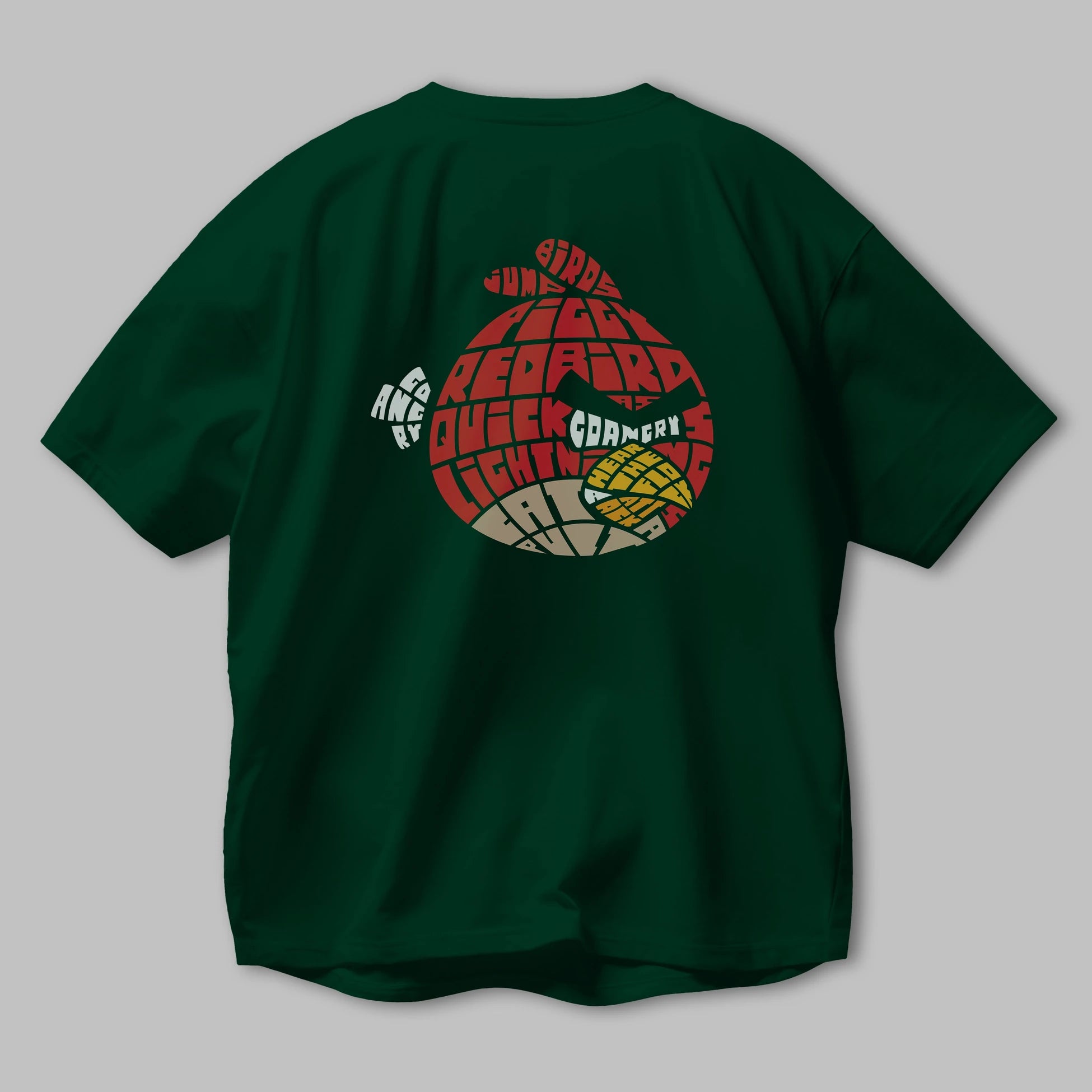 Bird With Anger Arka Baskılı Oversize t-shirt %100 pamuk Erkek Kadın Unisex