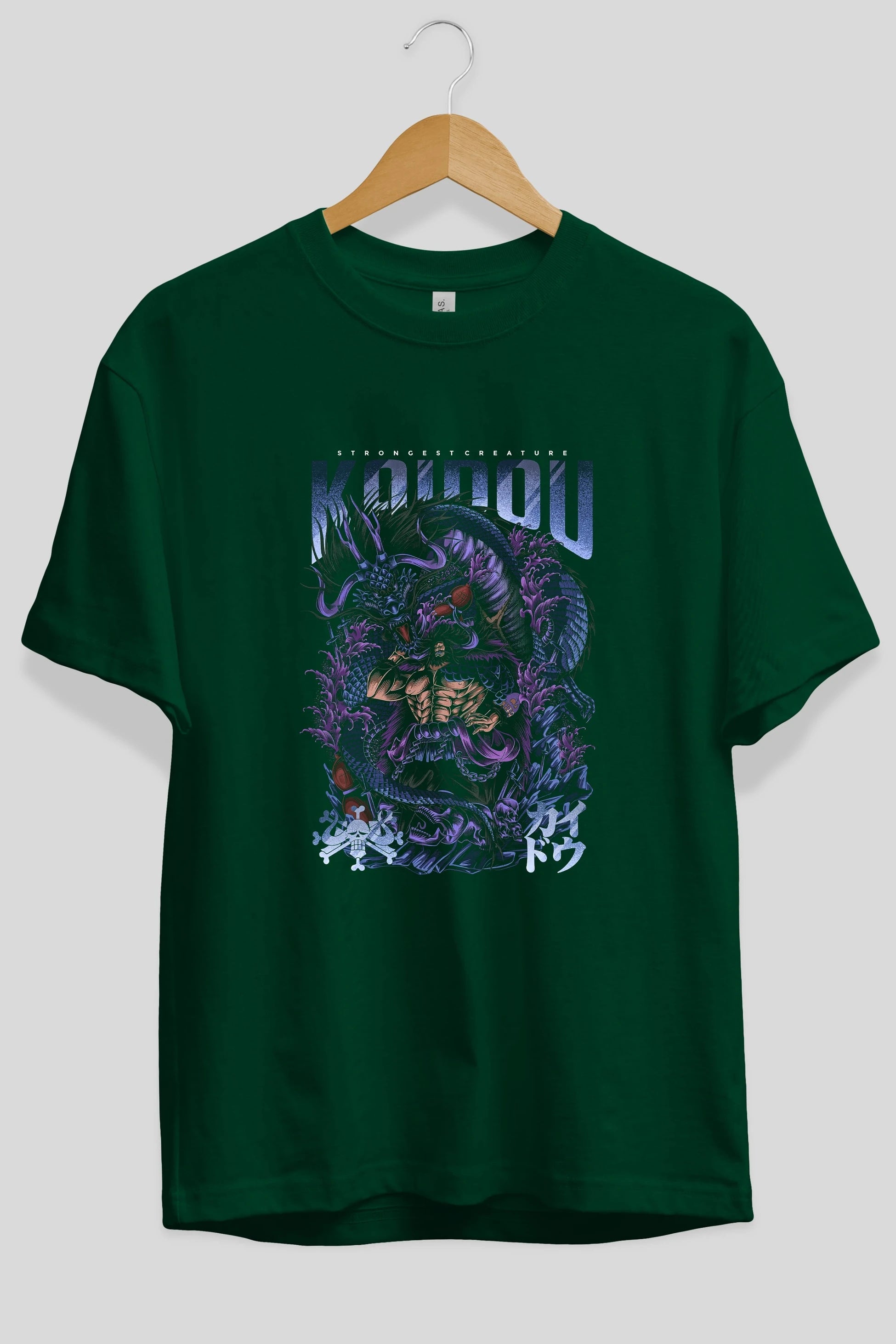KAIDOU ONE PIECE Anime Ön Baskılı Oversize t-shirt %100 pamuk Erkek Kadın Unisex