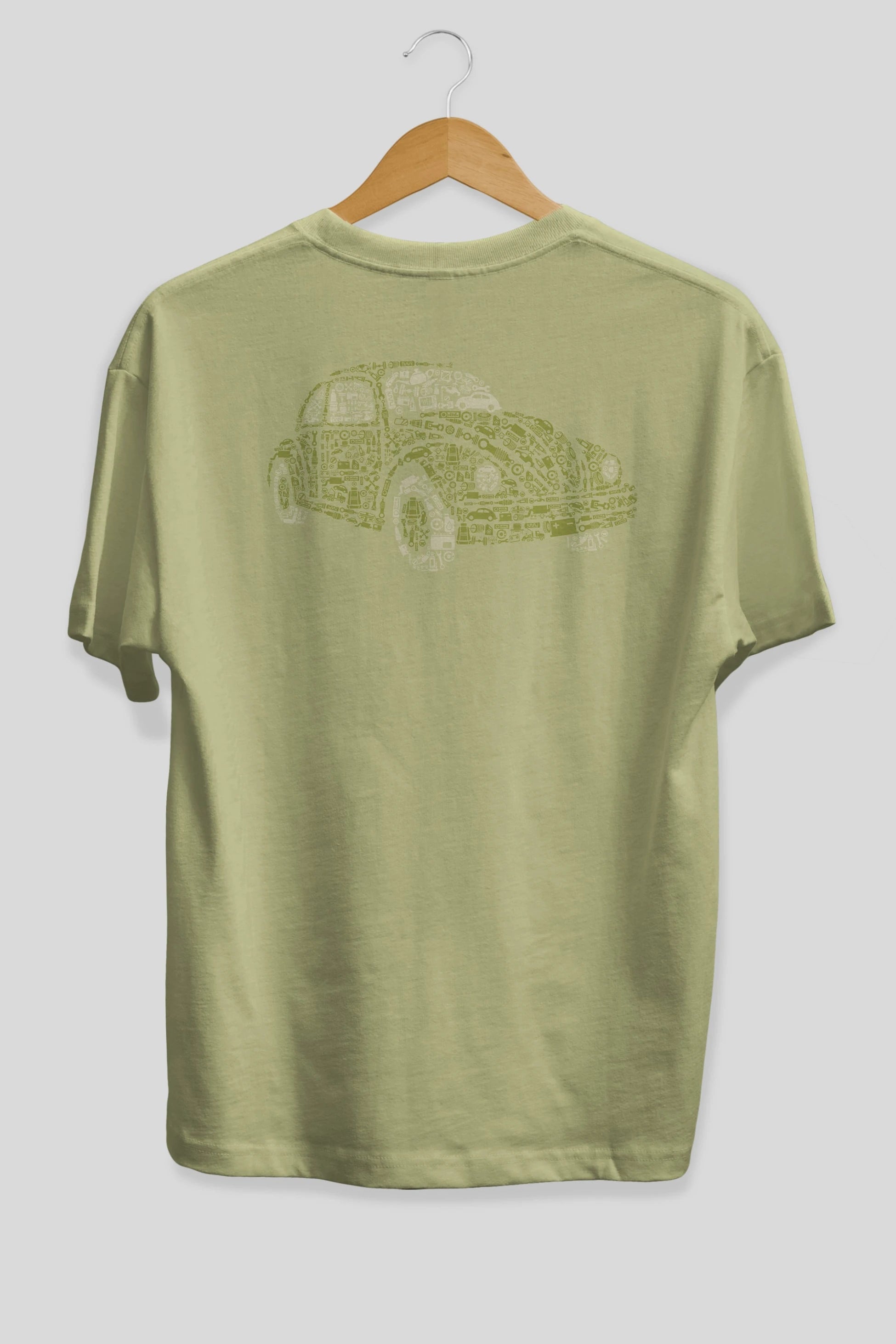 Beetle Arka Baskılı Oversize t-shirt %100 pamuk Erkek Kadın Unisex