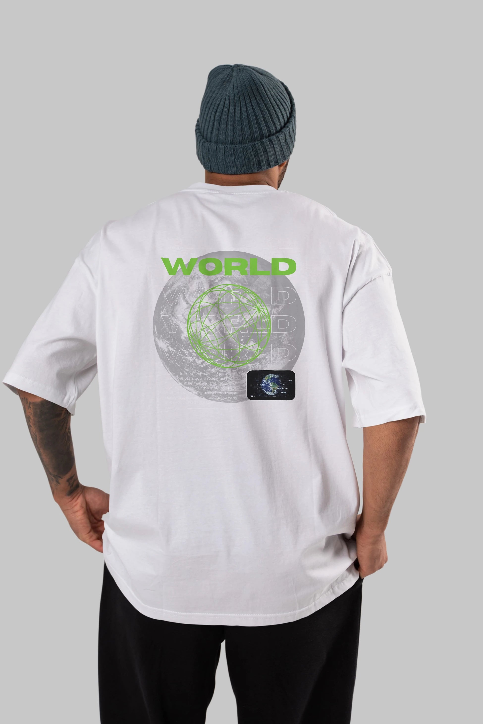 World Streetwear Arka Baskılı Oversize t-shirt Erkek Kadın Unisex