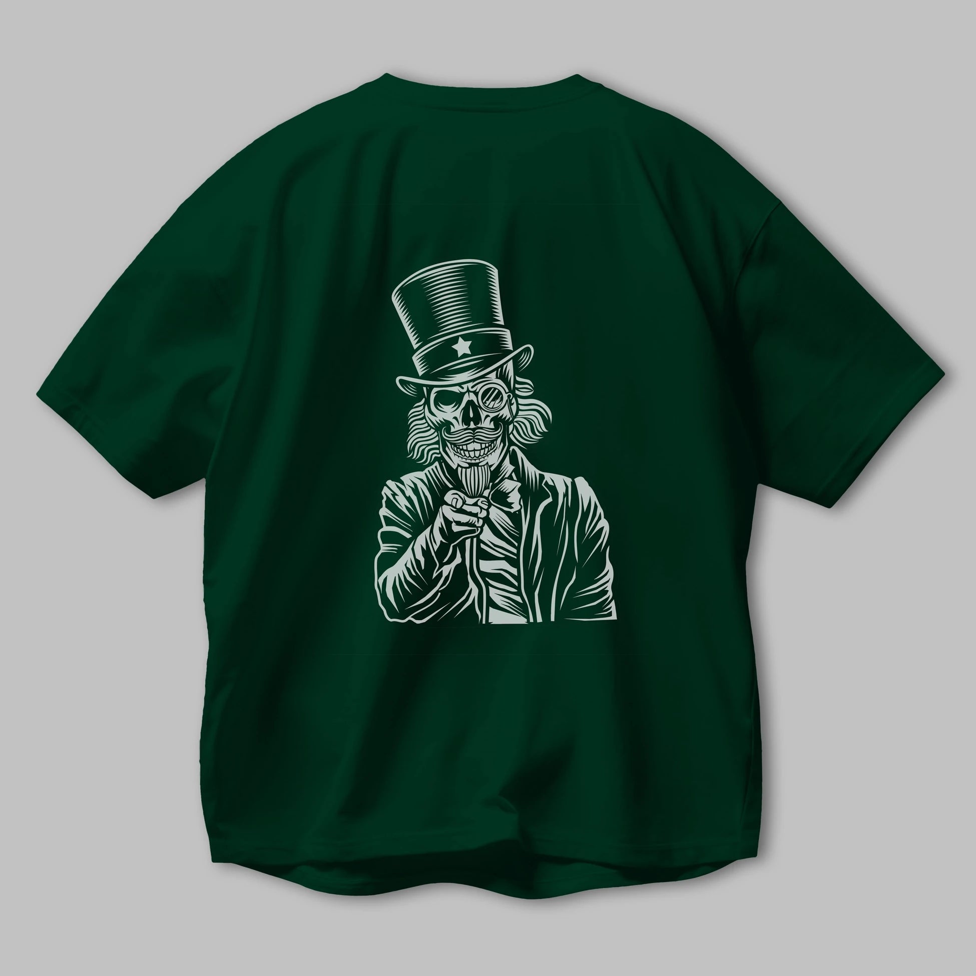 I Want You Skull Arka Baskılı Oversize t-shirt Erkek Kadın Unisex %100 Pamuk tişort