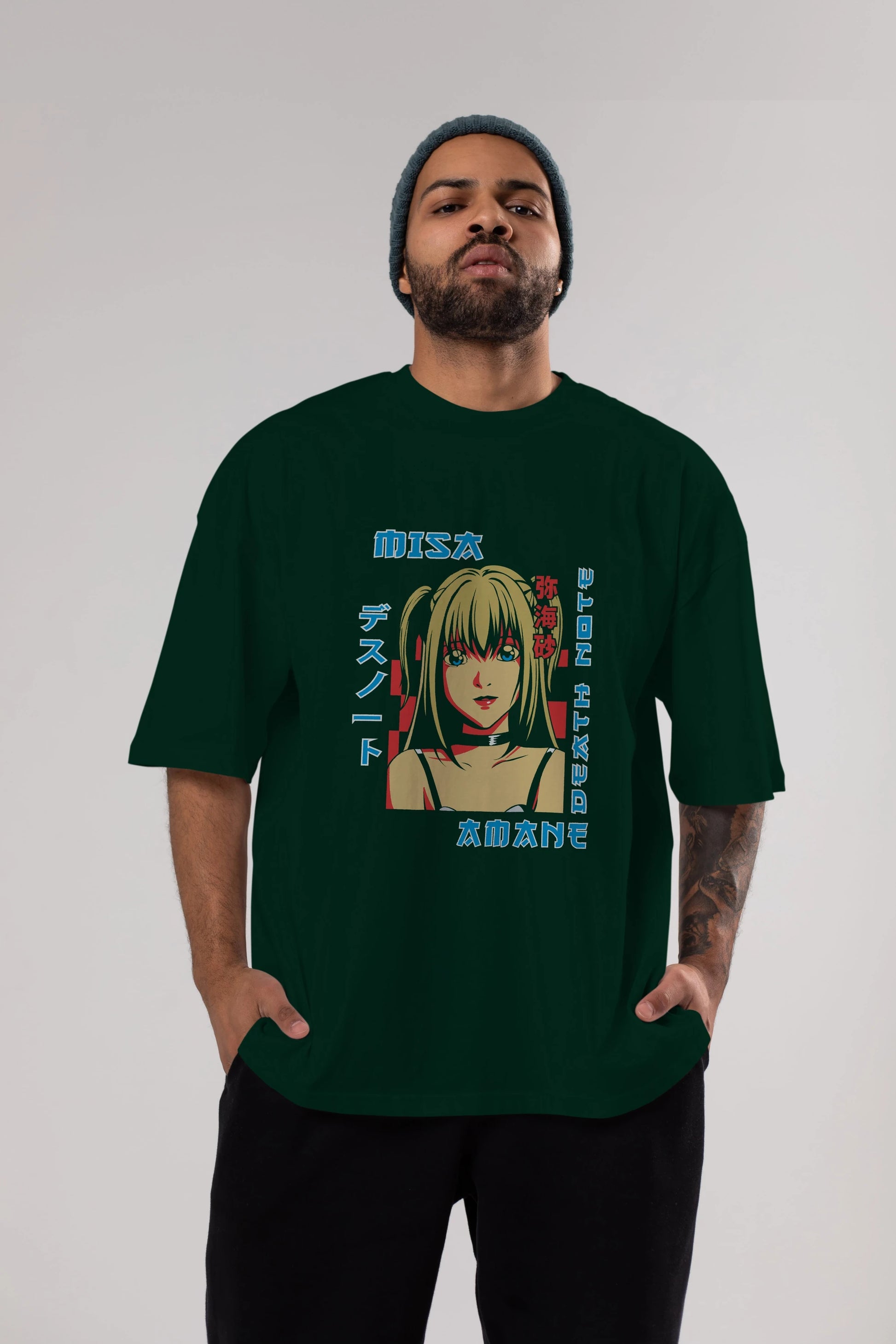 MISA-DEATH NOTE Anime Ön Baskılı Oversize t-shirt %100 pamuk Erkek Kadın Unisex