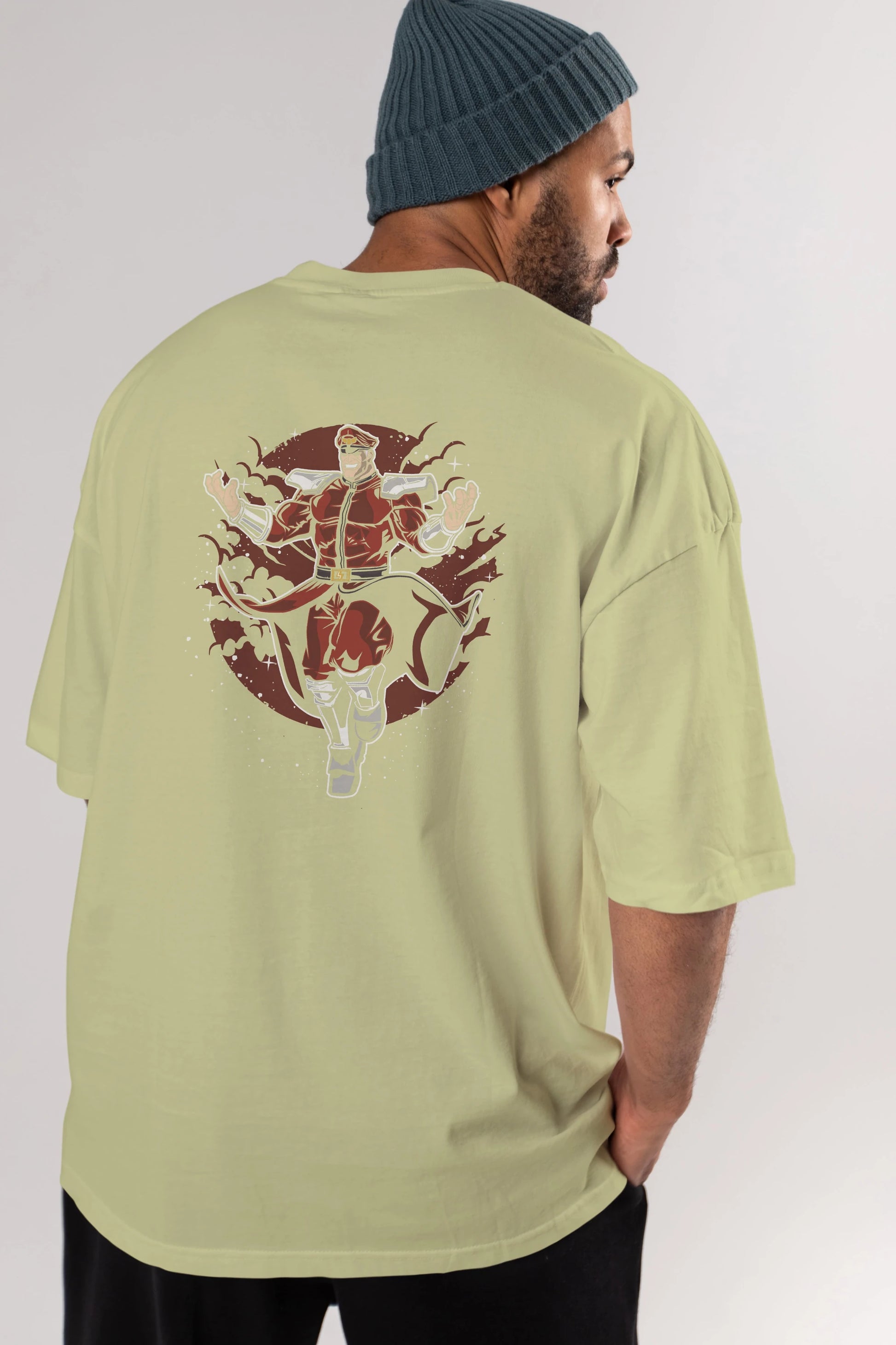M BISON Arka Baskılı Oversize t-shirt Erkek Kadın Unisex %100 Pamuk