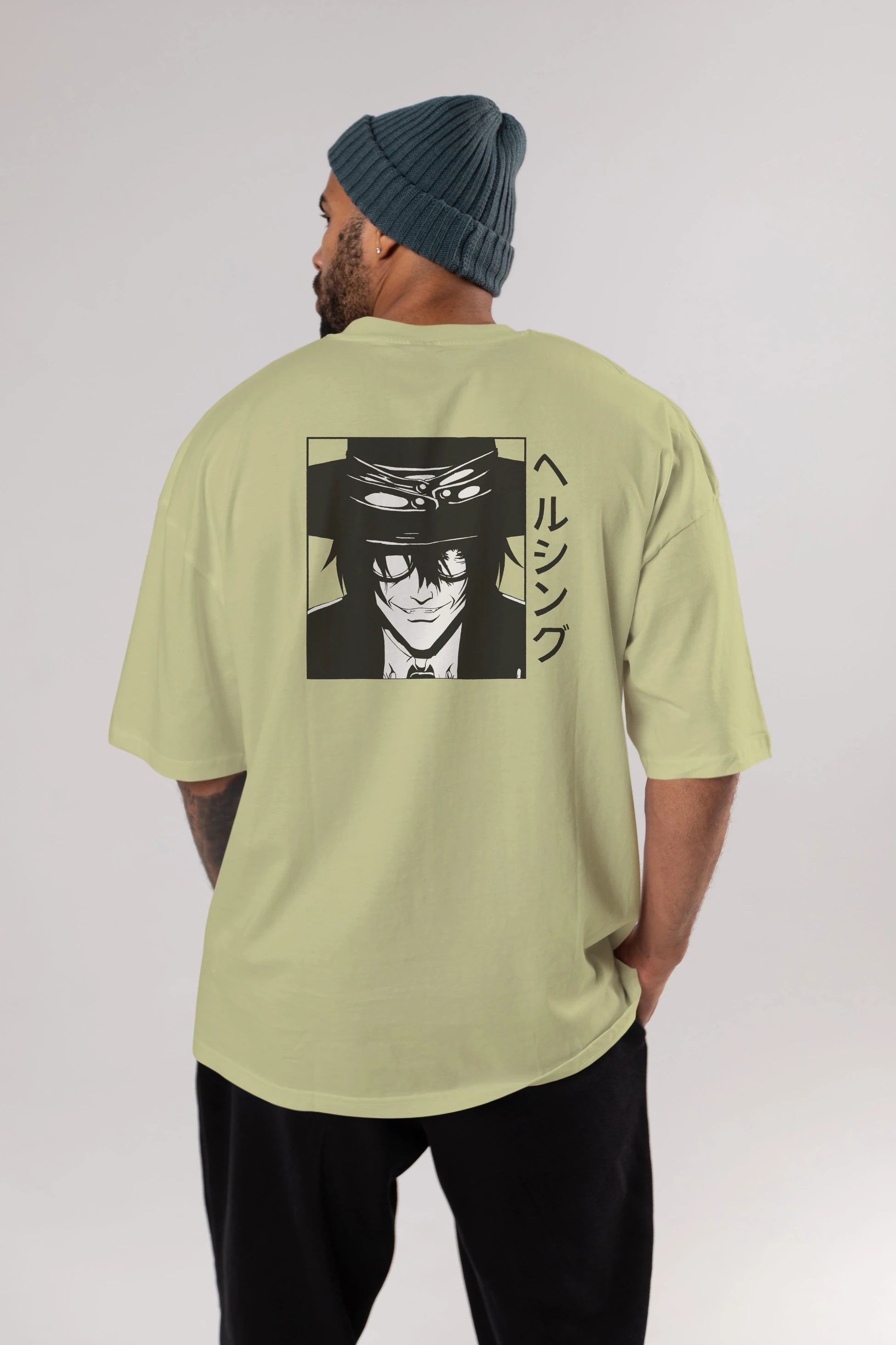 Alucard 1 Anime Arka Baskılı Oversize t-shirt Erkek Kadın Unisex