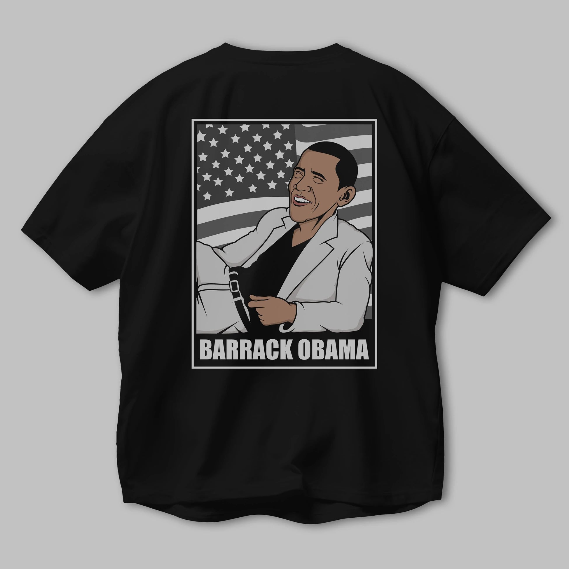 Obama Thriller Arka Baskılı Oversize t-shirt Erkek Kadın Unisex %100 Pamuk tişort