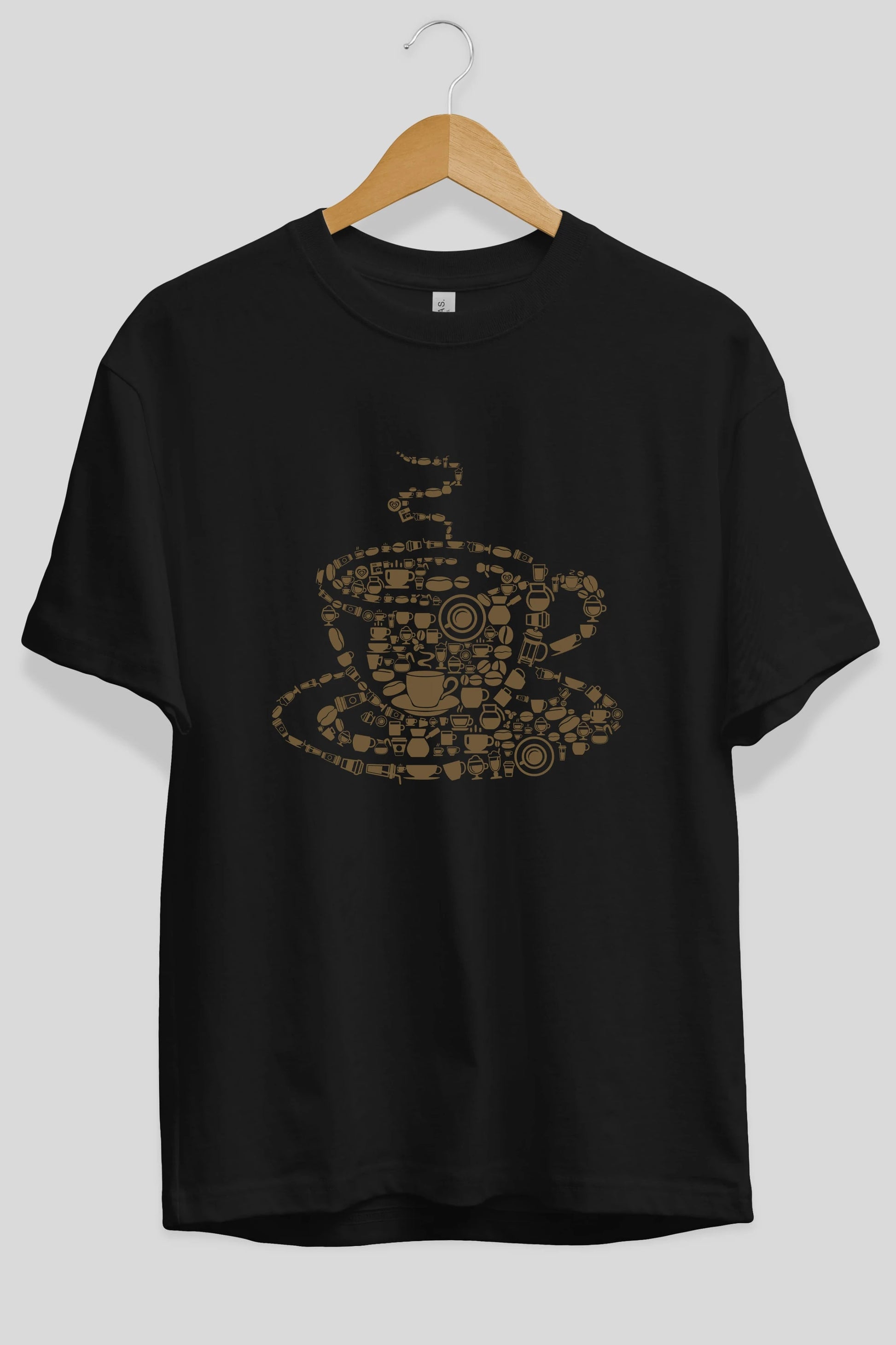 Coffee Ön Baskılı Oversize t-shirt %100 pamuk Erkek Kadın Unisex