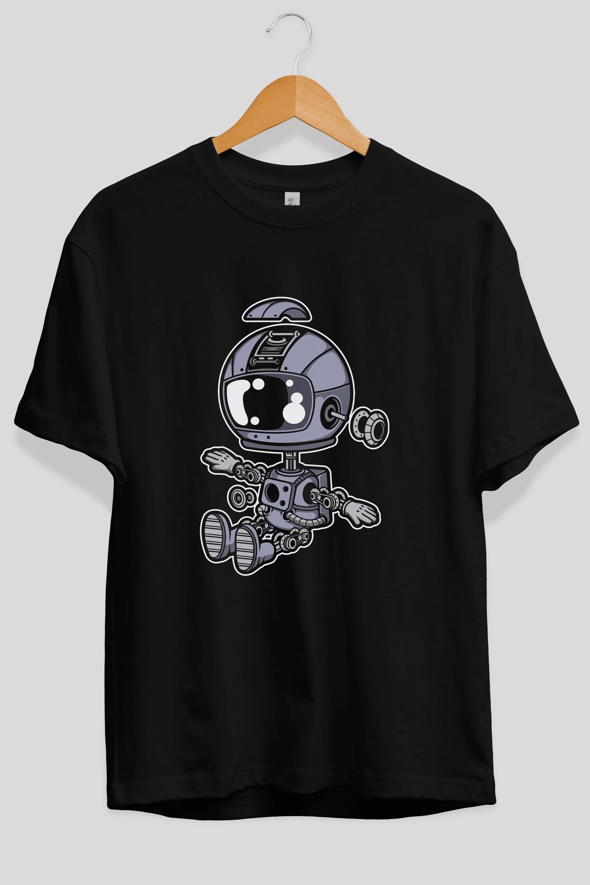 Astronaut Robot Ön Baskılı Oversize t-shirt Erkek Kadın Unisex