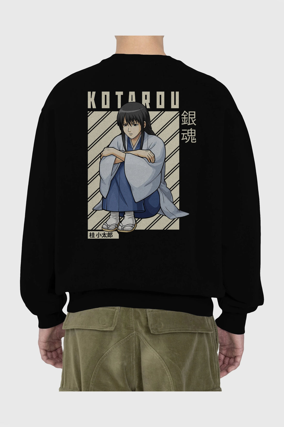 Kotarou Katsura GINTAMA Anime Arka Baskılı Oversize Sweatshirt Erkek Kadın Unisex