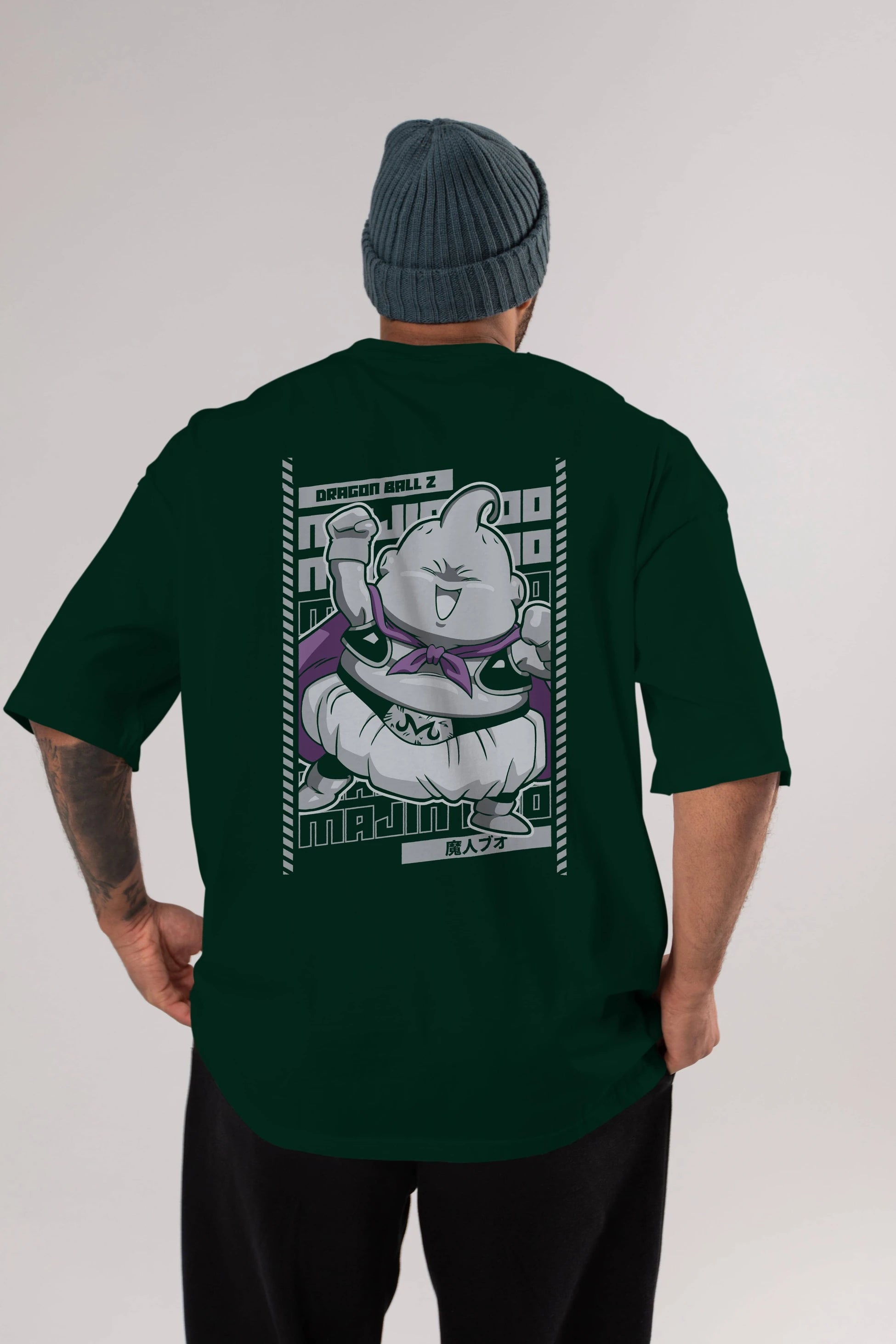 MAJIN BOO2 Anime Arka Baskılı Oversize t-shirt Erkek Kadın Unisex