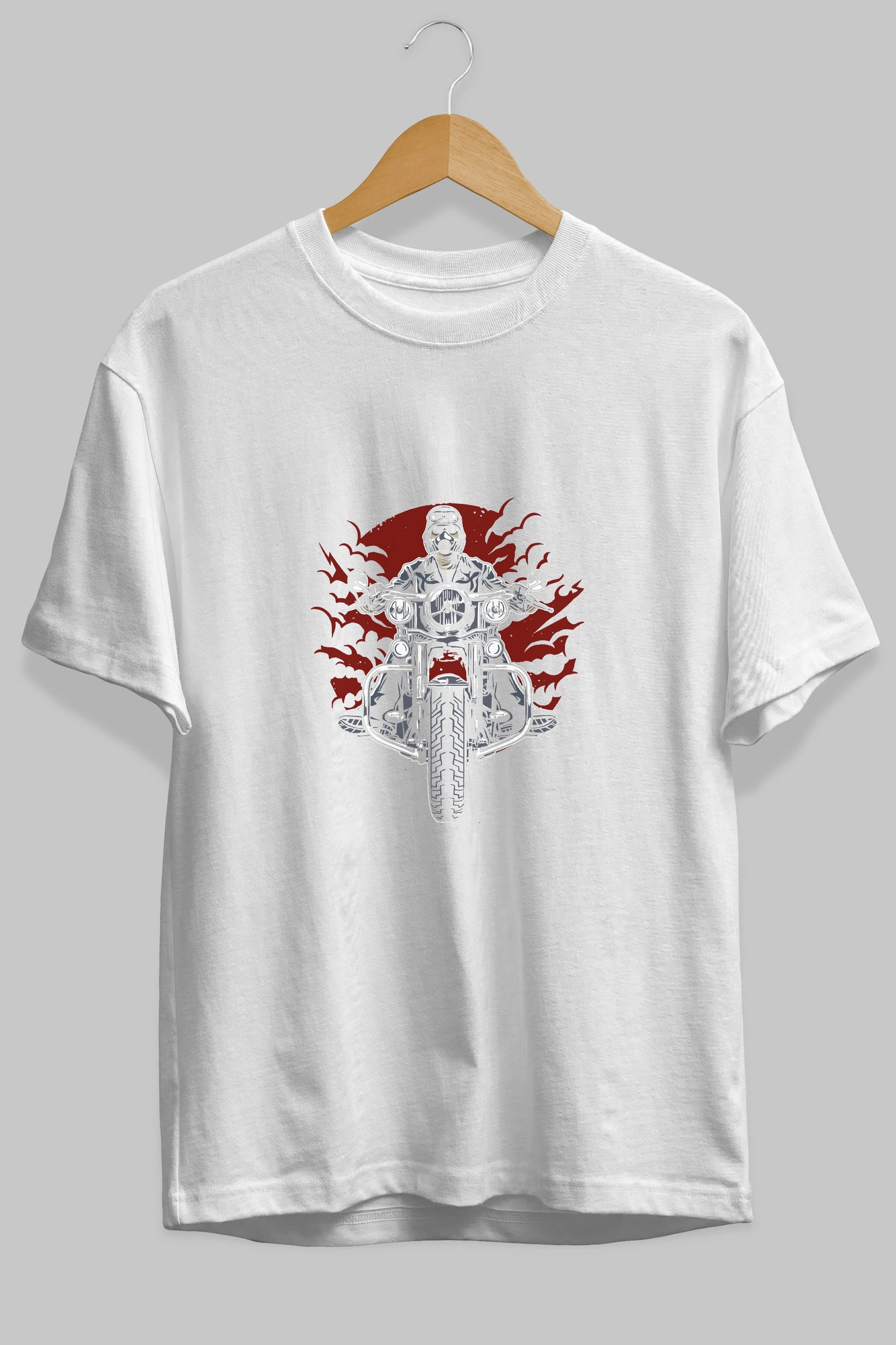 Wild Biker Ön Baskılı Oversize t-shirt Erkek Kadın Unisex %100 Pamuk tişort