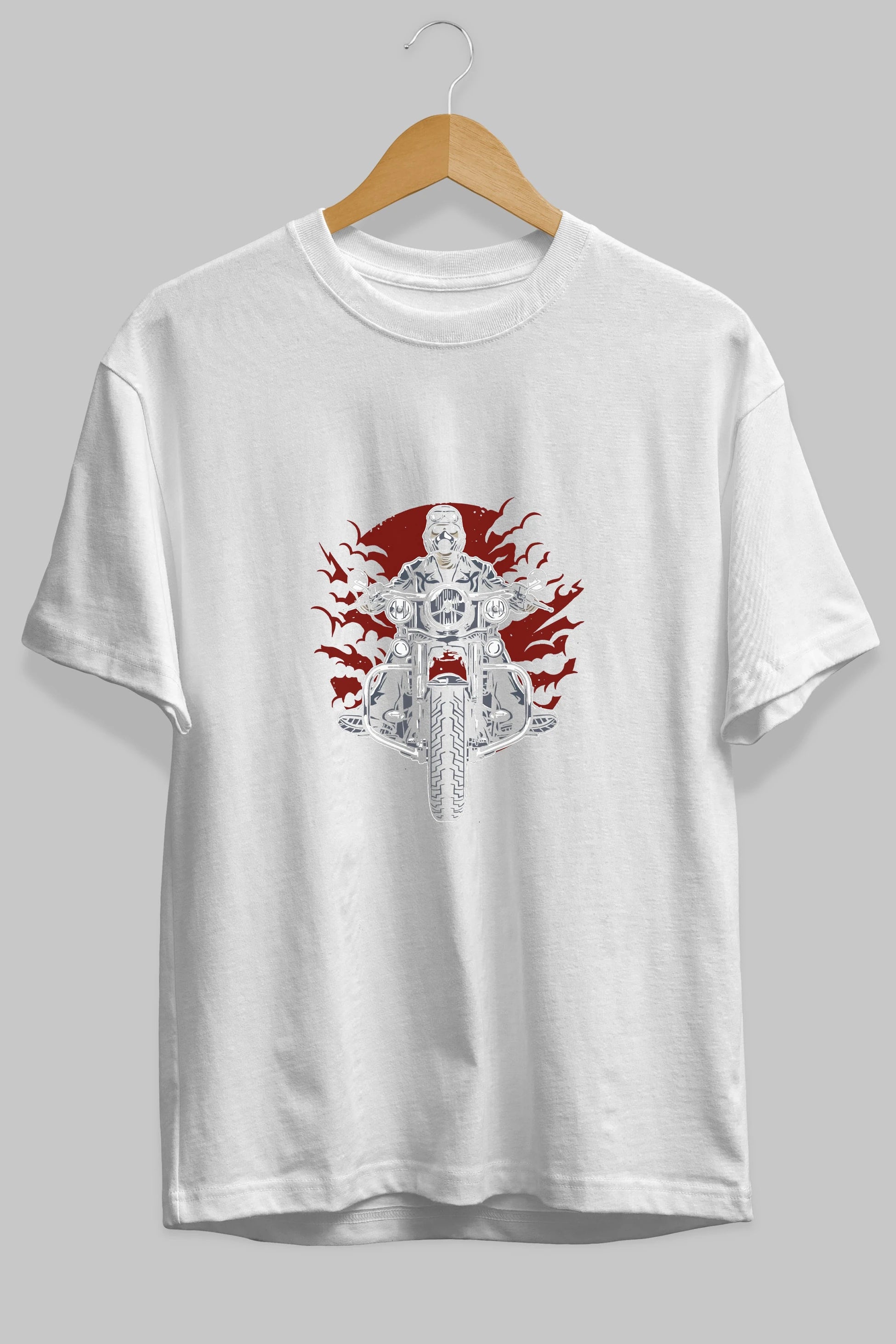 Wild Biker Ön Baskılı Oversize t-shirt Erkek Kadın Unisex %100 Pamuk tişort