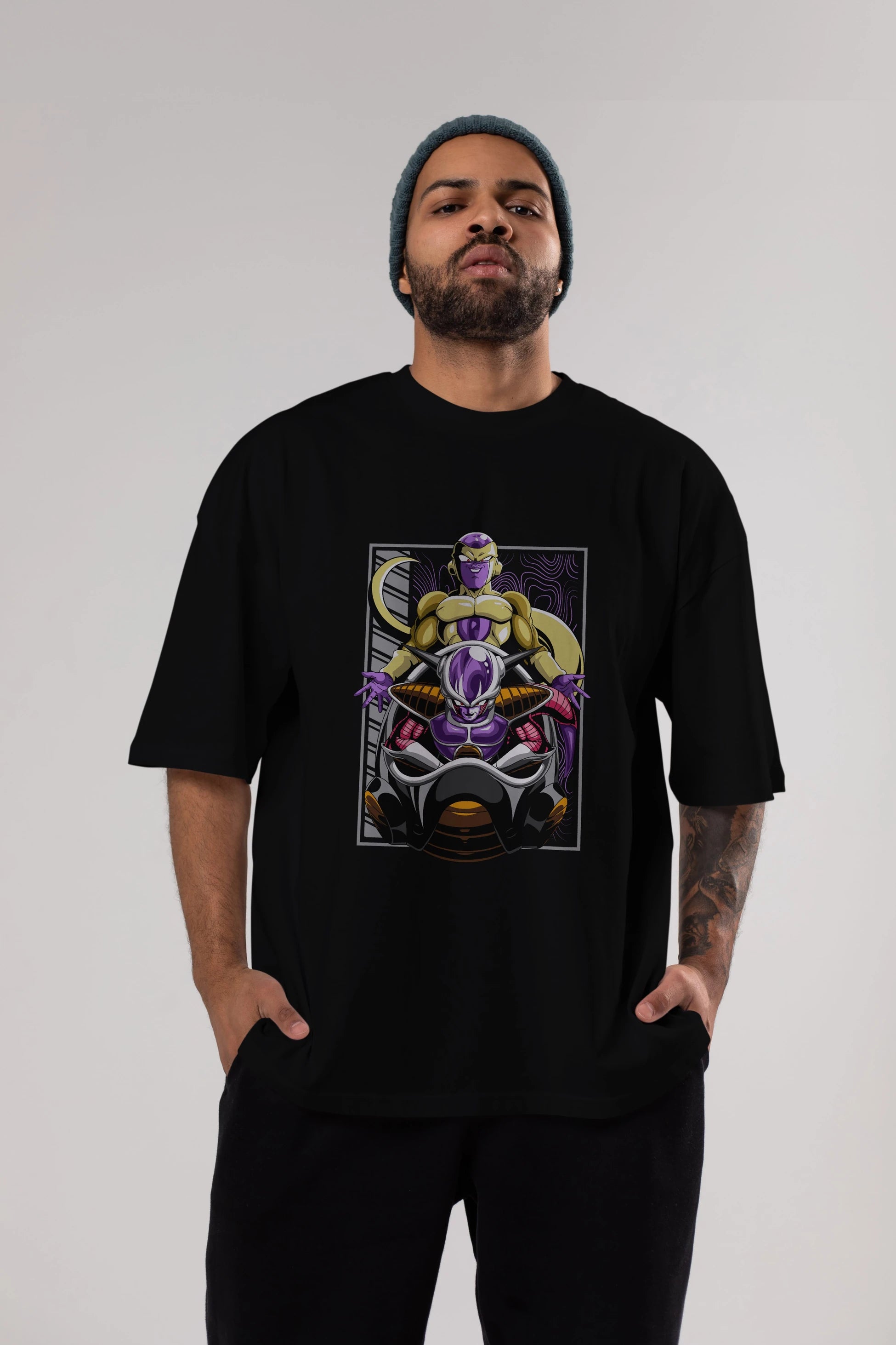 DragonBall Freezer Anime Ön Baskılı Oversize t-shirt %100 pamuk Erkek Kadın Unisex