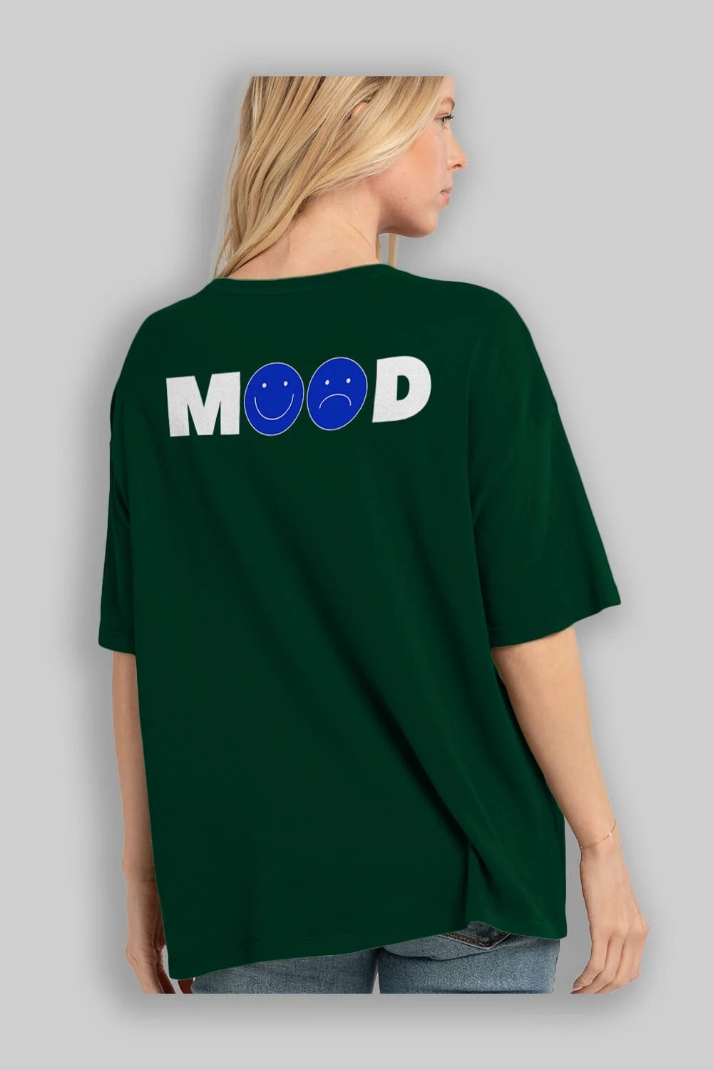 Mood Arka Baskılı Oversize t-shirt Erkek Kadın Unisex