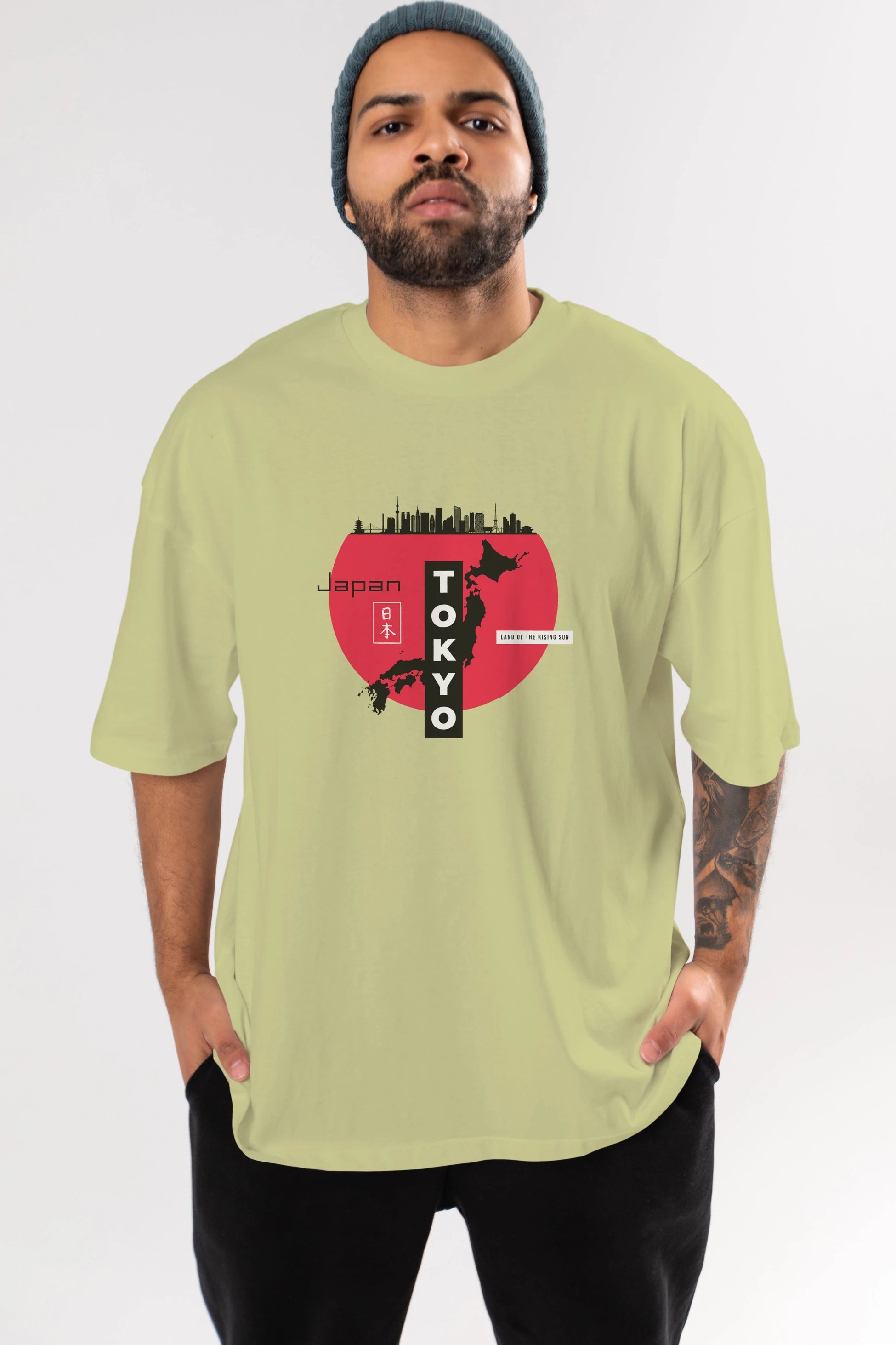 Japan Tokyo Ön Baskılı Oversize t-shirt Erkek Kadın Unisex