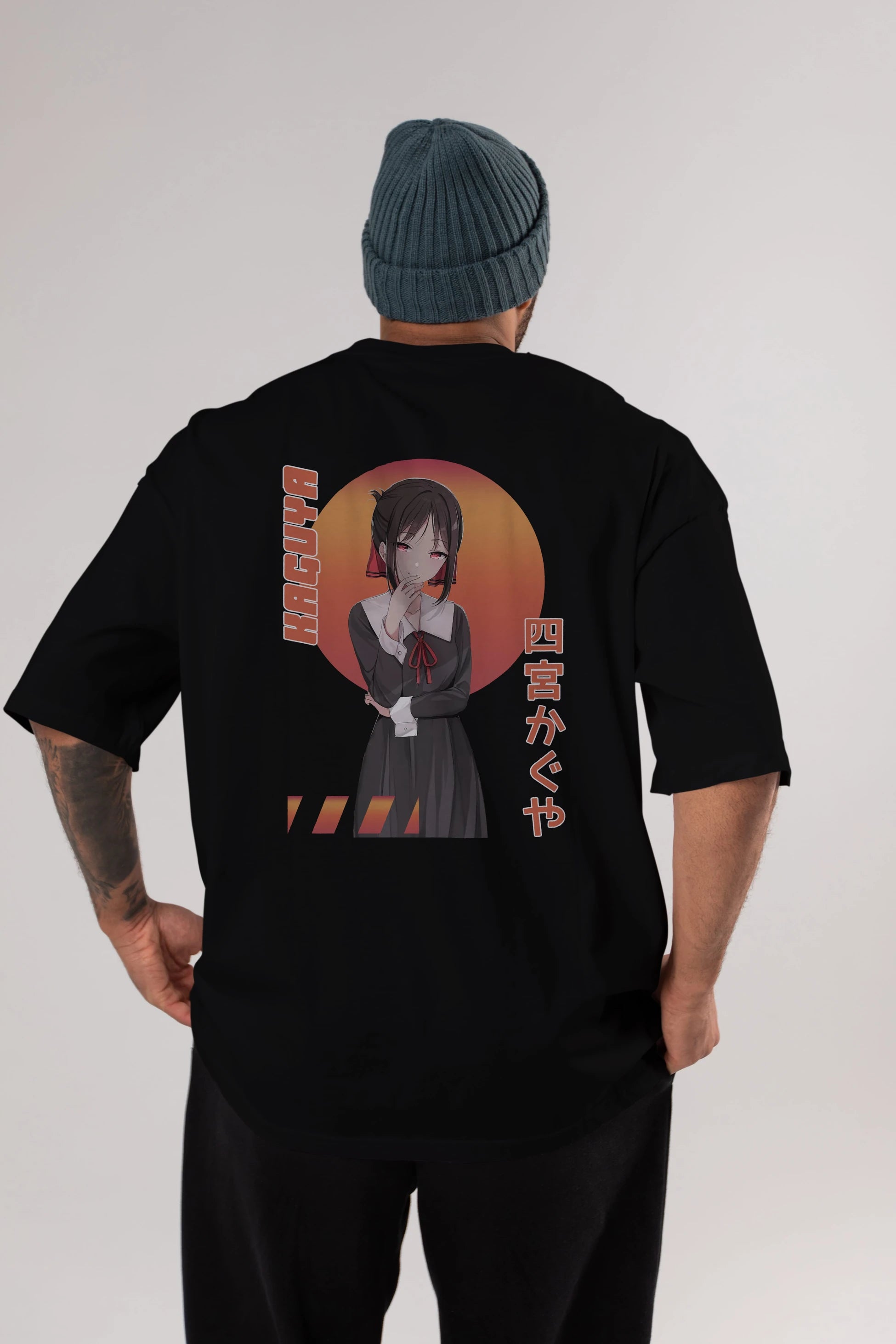 Kaguya Shinomiya 5 Anime Arka Baskılı Oversize t-shirt Erkek Kadın Unisex