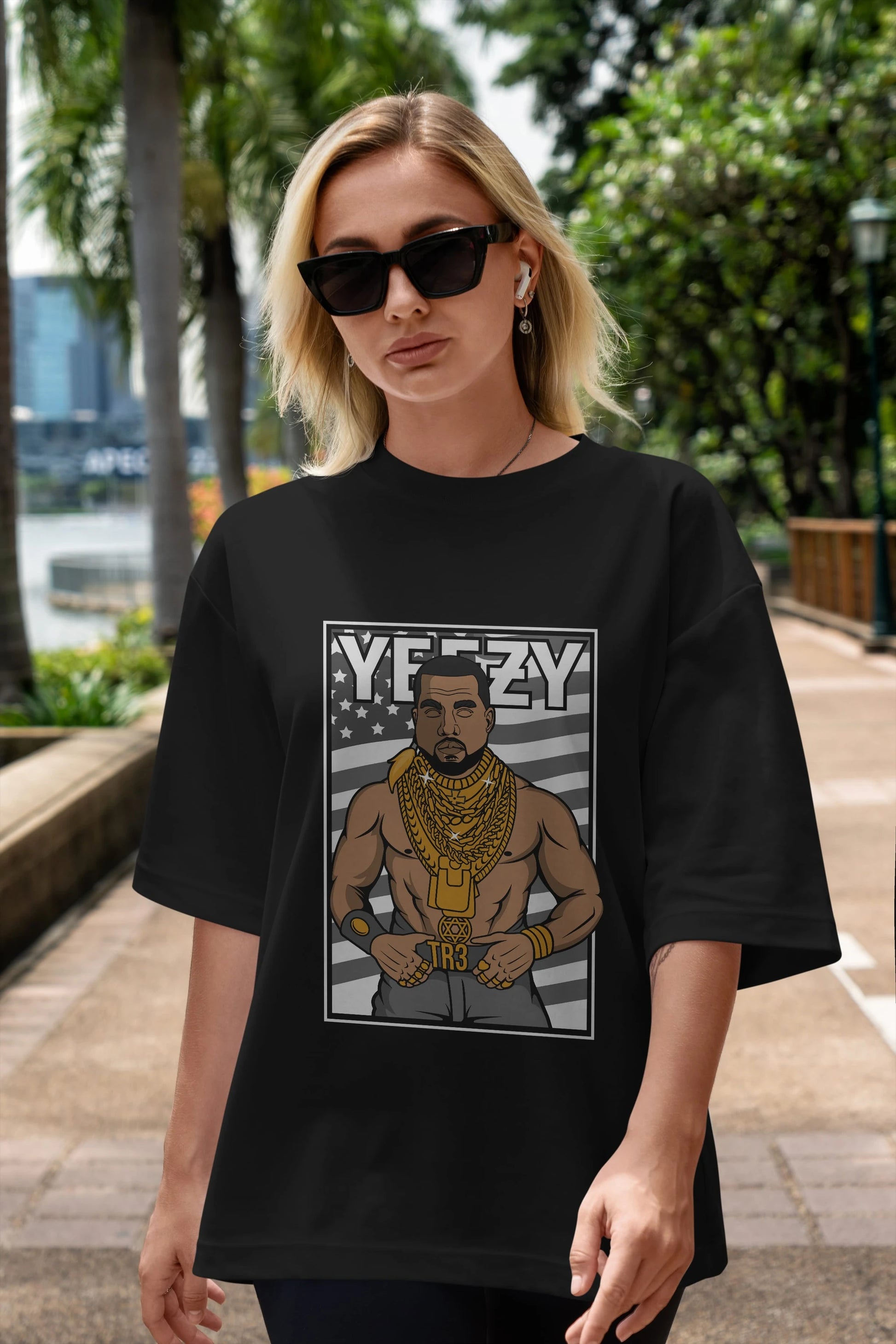 Mr.T Ön Baskılı Oversize t-shirt Erkek Kadın Unisex %100 Pamuk tişort