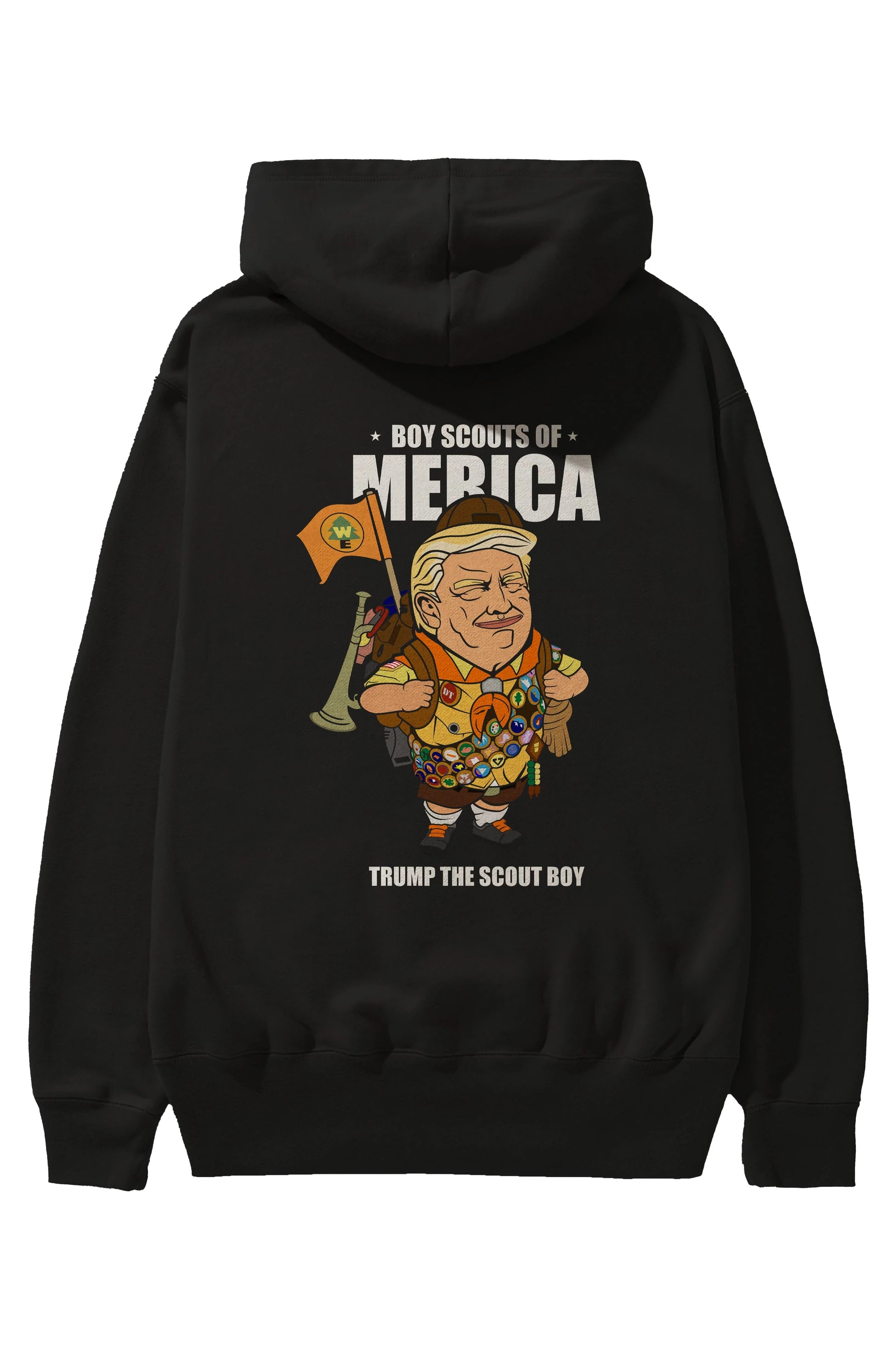 Trump Scout Boy Arka Baskılı Hoodie Oversize Kapüşonlu Sweatshirt Erkek Kadın Unisex