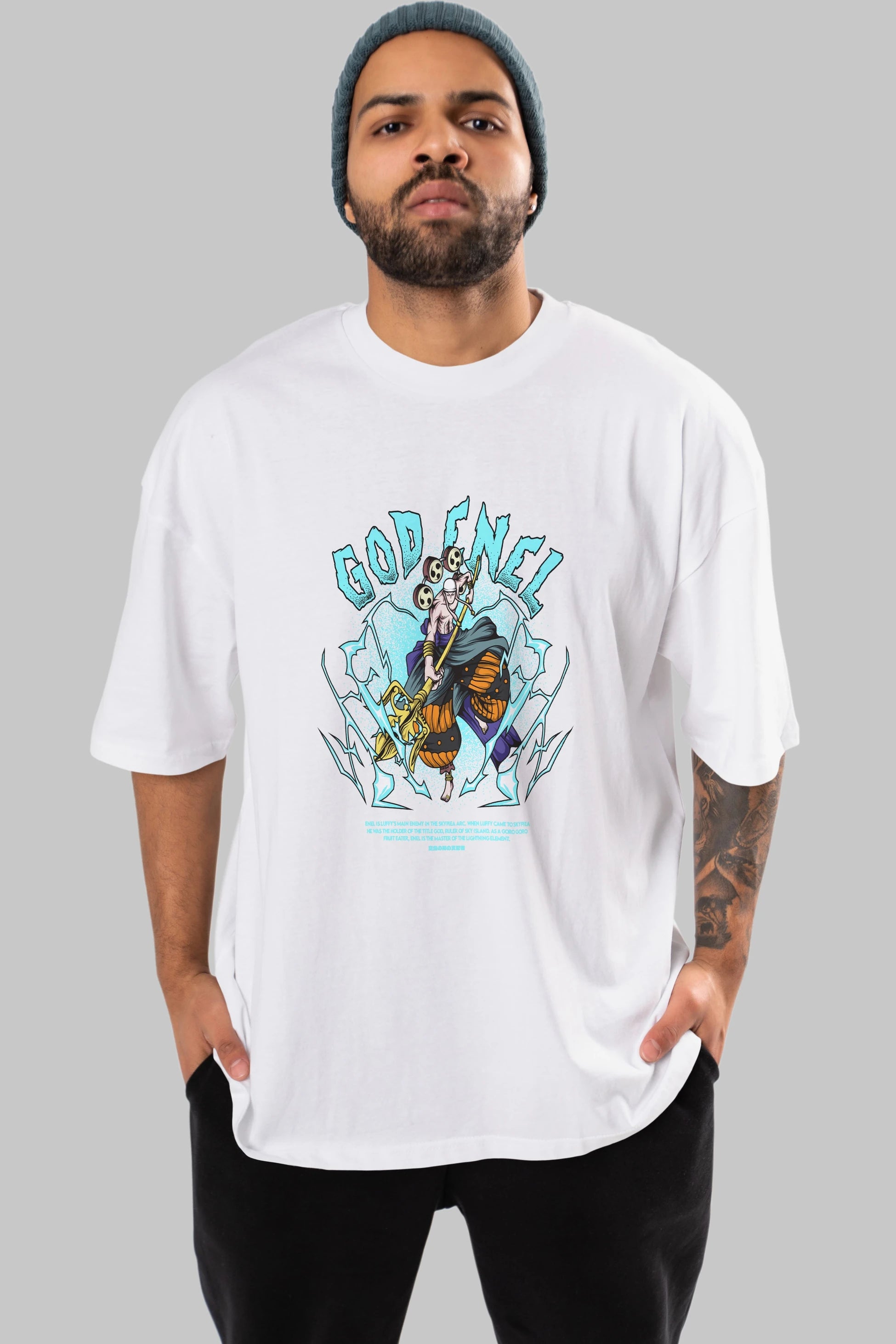 Eneru Anime Ön Baskılı Oversize t-shirt %100 pamuk Erkek Kadın Unisex