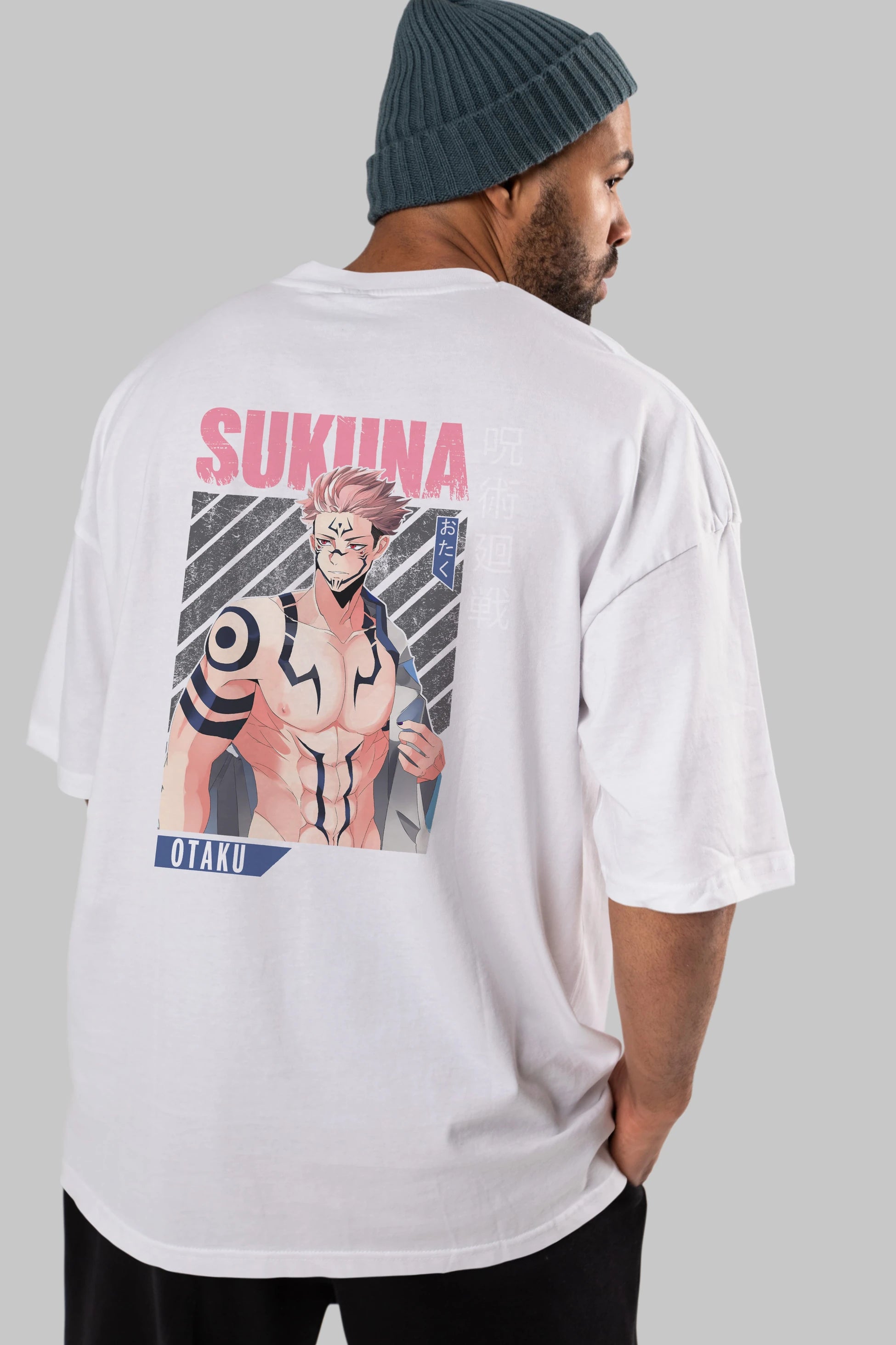 Sukuna Ryoumen 1 Anime Arka Baskılı Oversize t-shirt Erkek Kadın Unisex