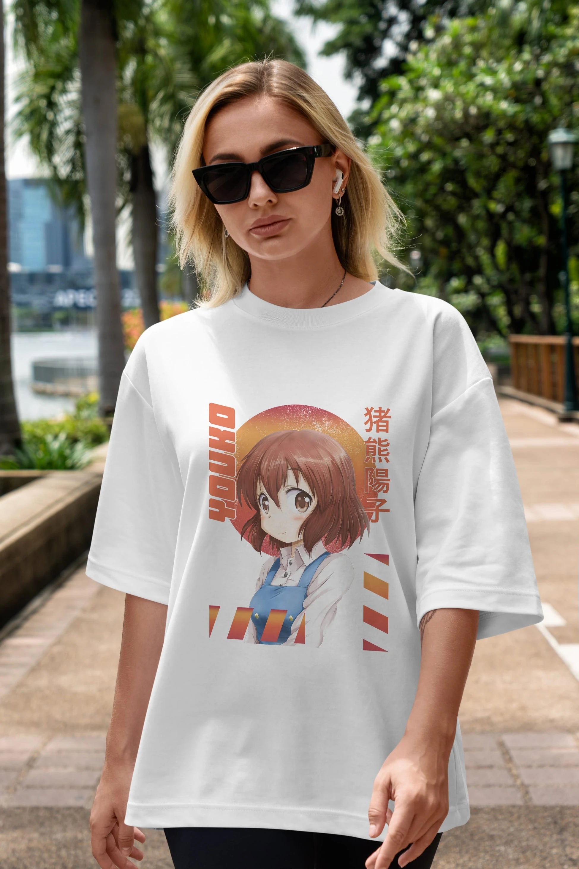 Youko Inokuma 5 Anime Ön Baskılı Oversize t-shirt %100 pamuk Erkek Kadın Unisex