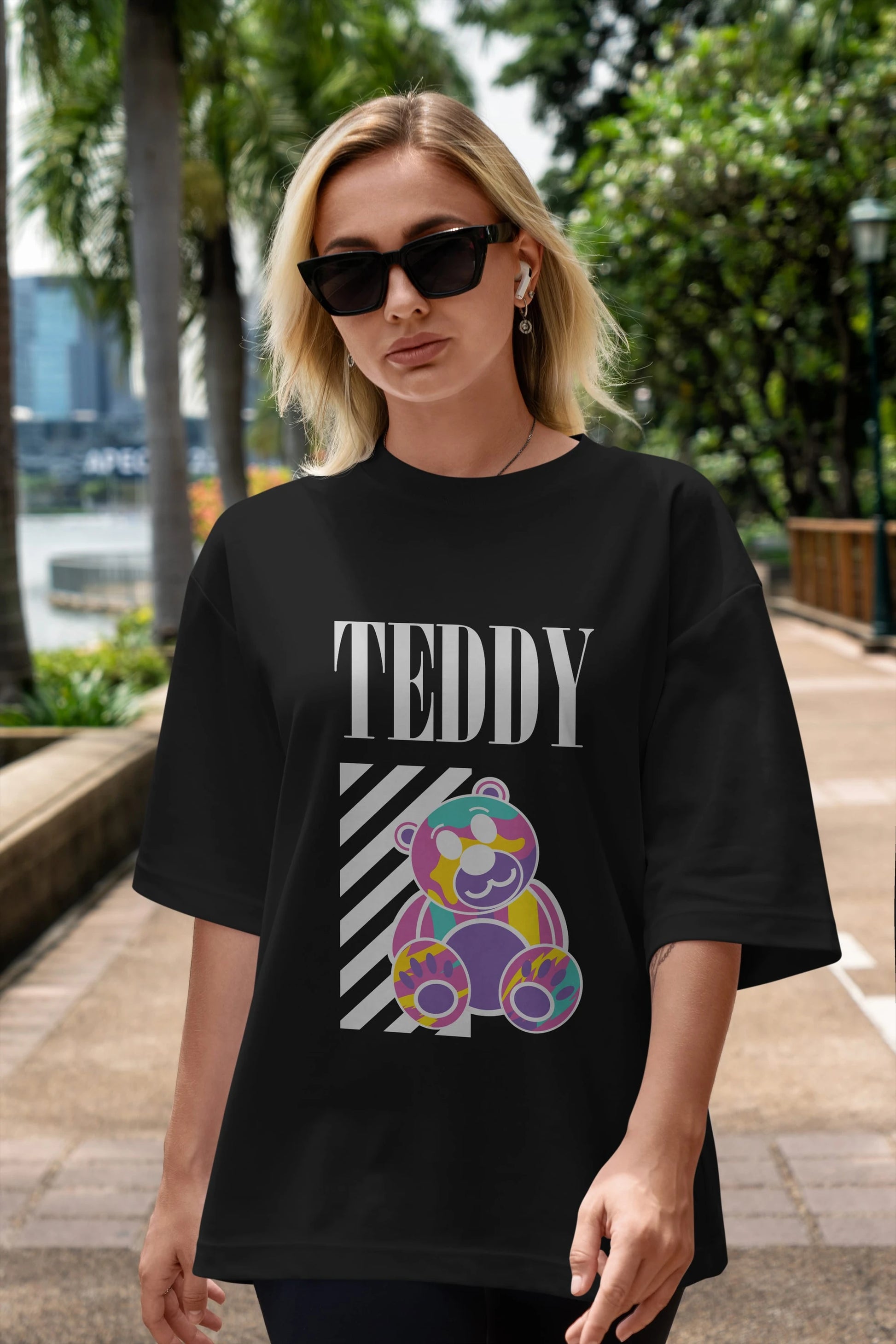 Teddy Bear 2 Ön Baskılı Oversize t-shirt Erkek Kadın Unisex