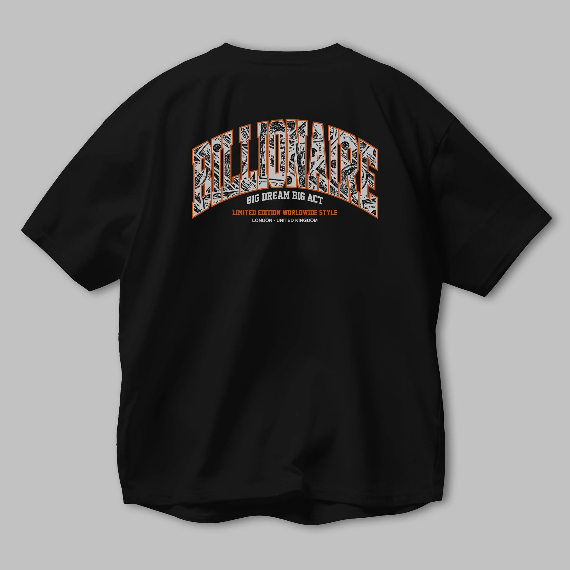Billionaire Arka Baskılı Oversize t-shirt Erkek Kadın Unisex