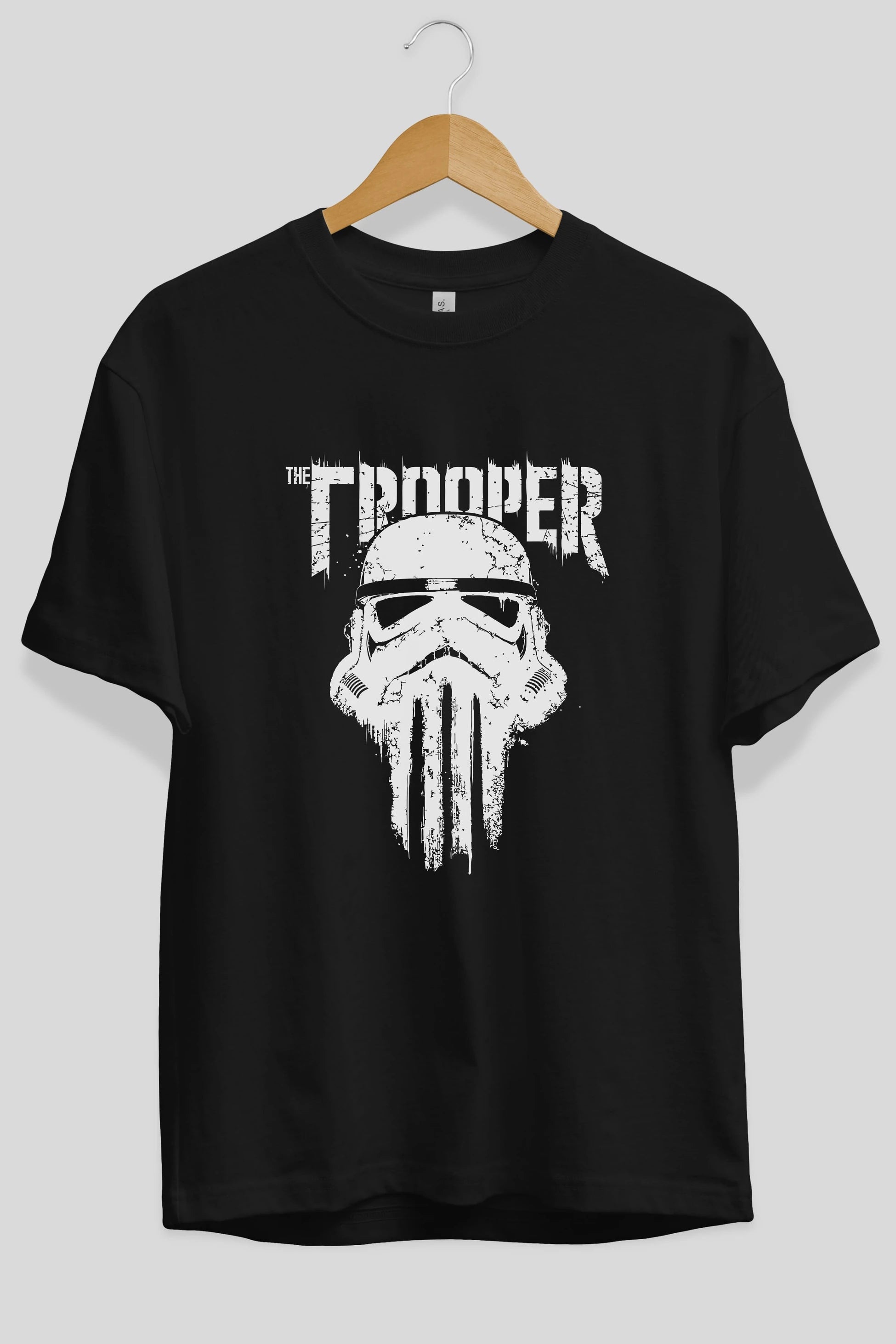 The Trooper Ön Baskılı Oversize t-shirt Erkek Kadın Unisex %100 Pamuk Bisiklet Yaka tişort