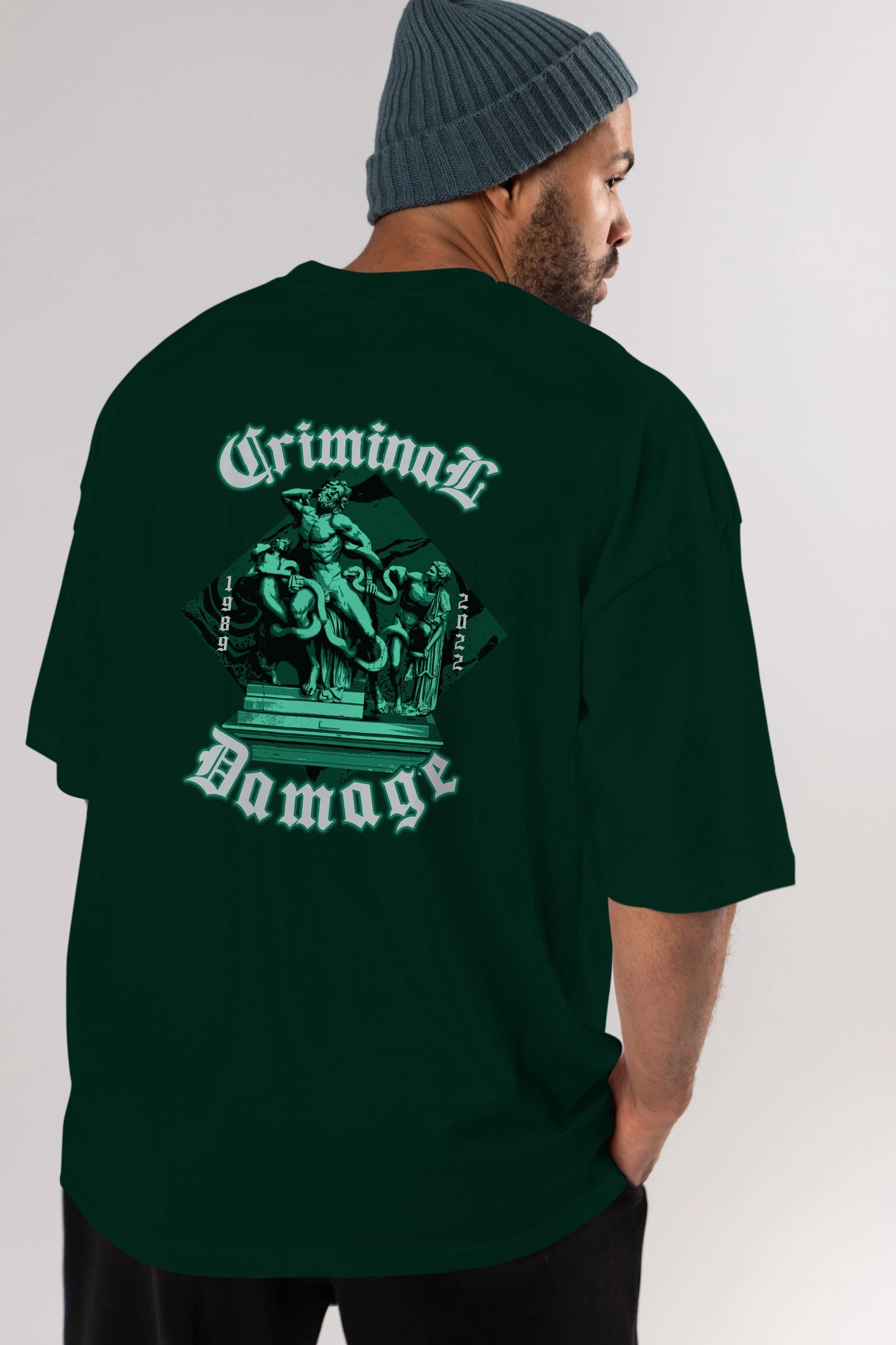 Criminal Damage Arka Baskılı Oversize t-shirt Erkek Kadın Unisex