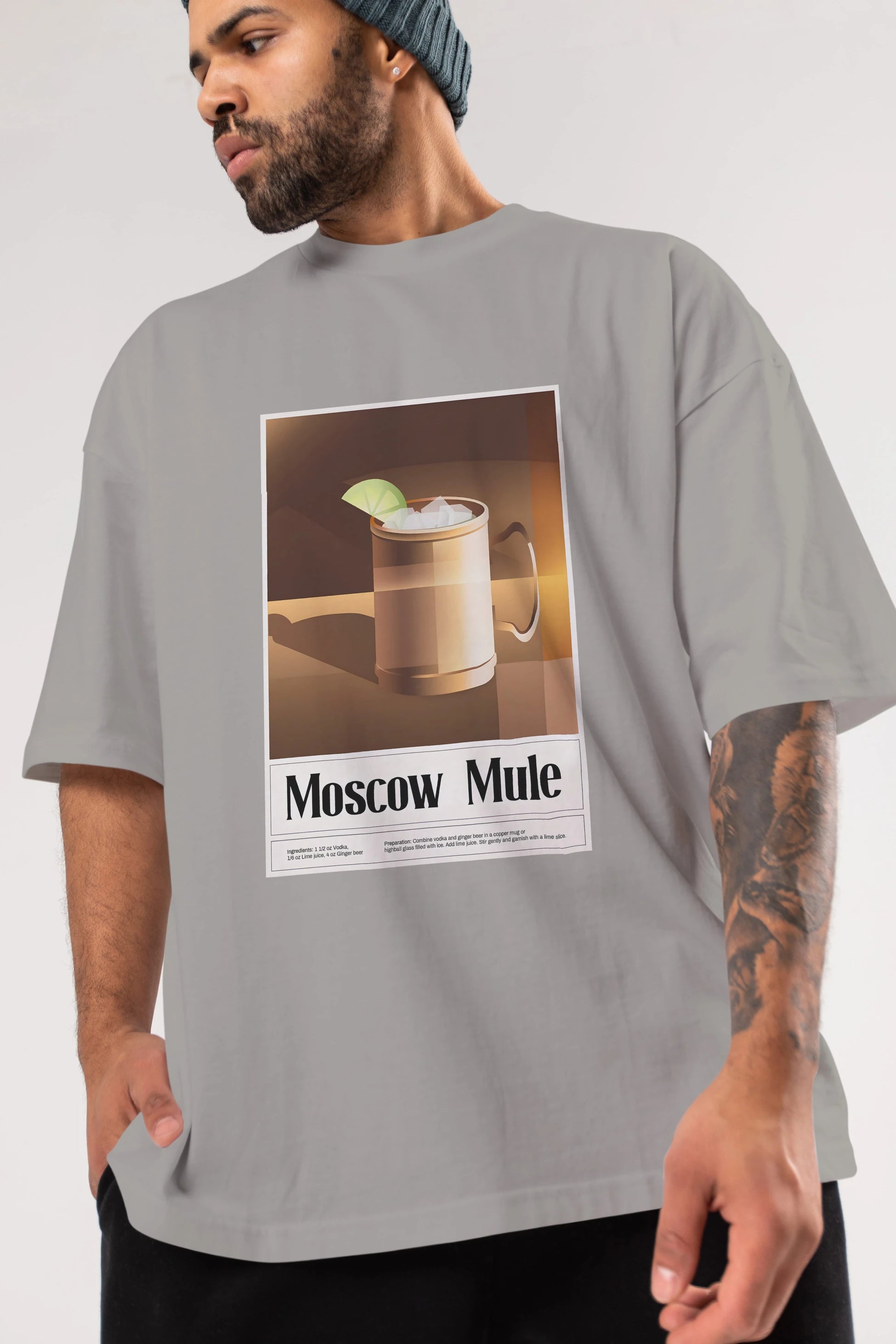 Moscow Mule 3 Ön Baskılı Oversize t-shirt Erkek Kadın Unisex %100 Pamuk Bisiklet Yaka tişort