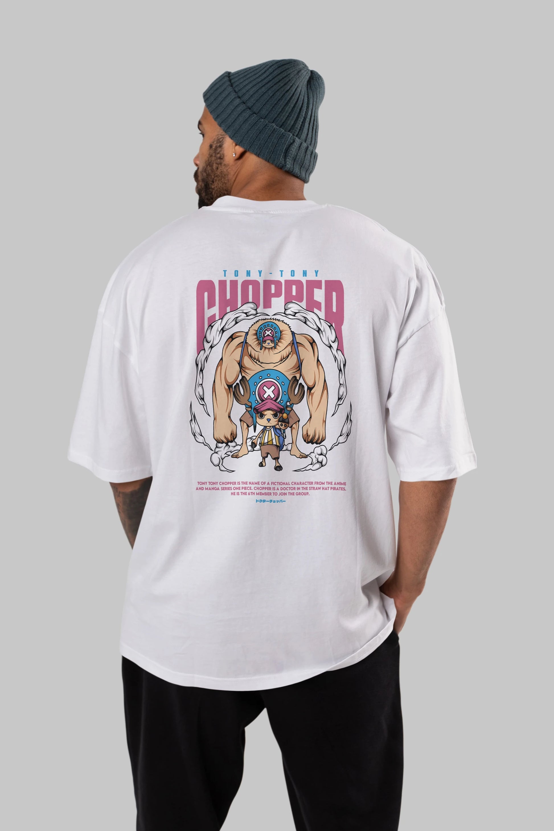 Tony Tony Chopper Anime Arka Baskılı Oversize t-shirt Erkek Kadın Unisex
