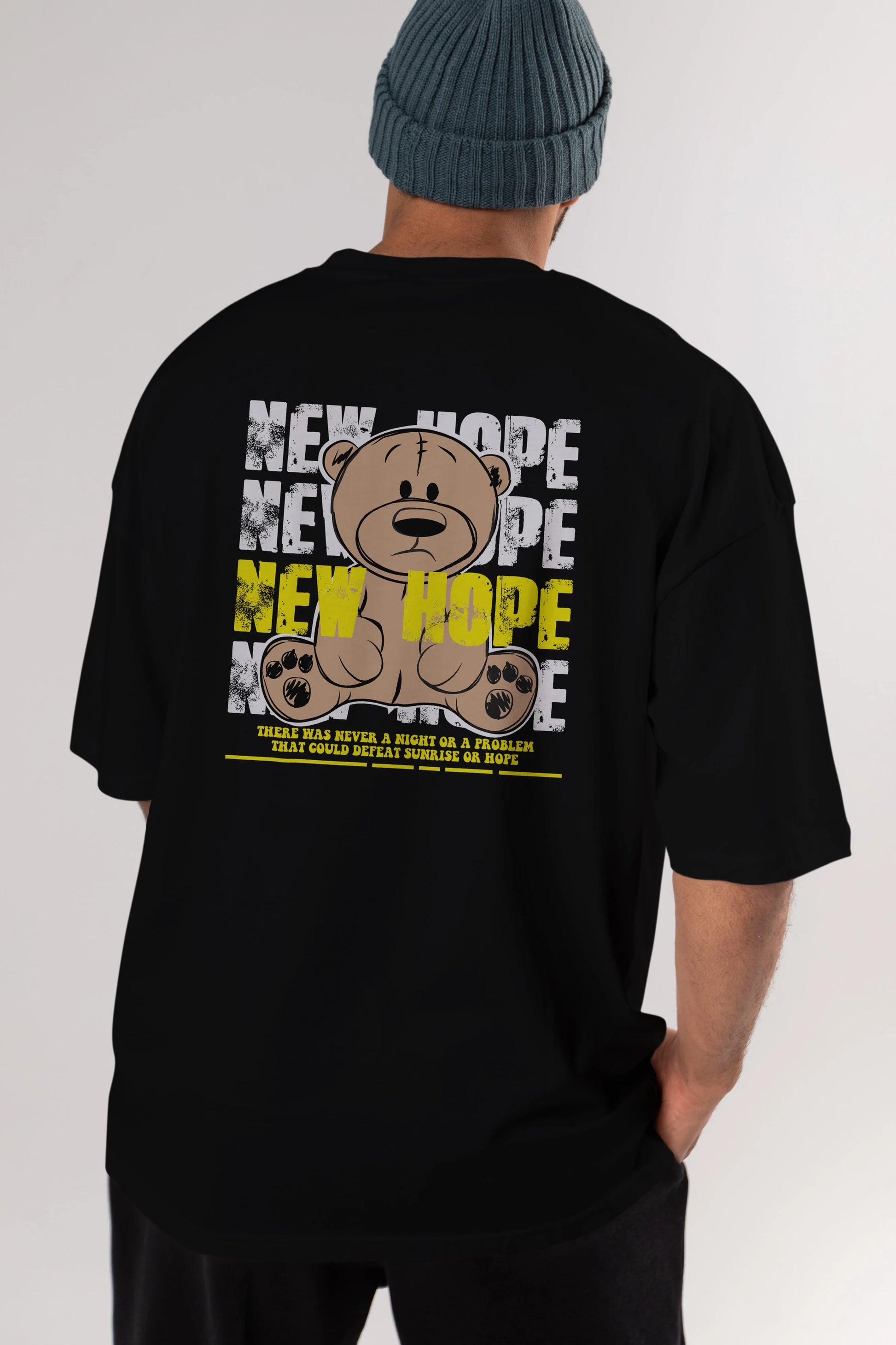 Teddy Bear New Hope Arka Baskılı Oversize t-shirt Erkek Kadın Unisex