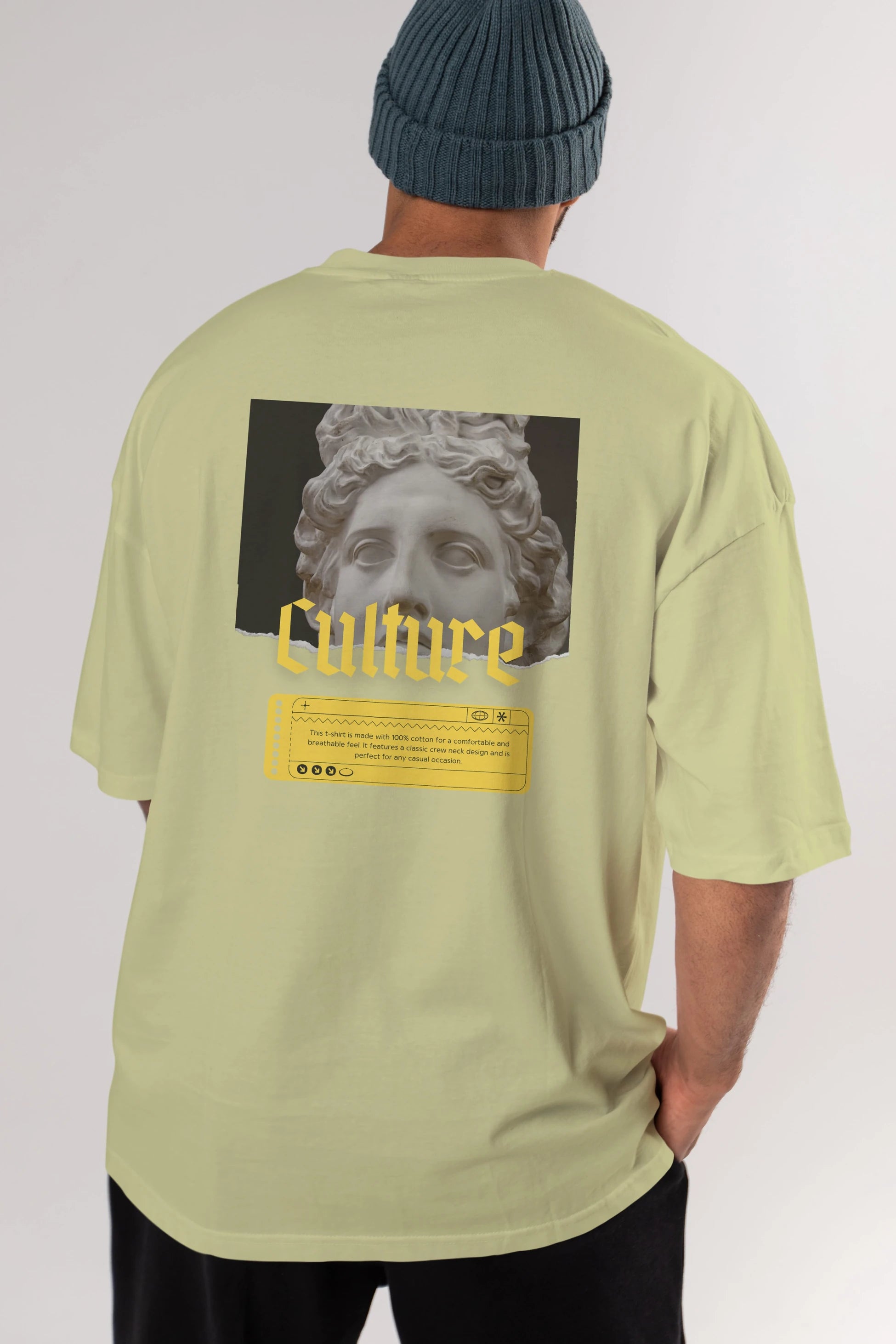 Culture Yazılı Arka Baskılı Oversize t-shirt Erkek Kadın Unisex