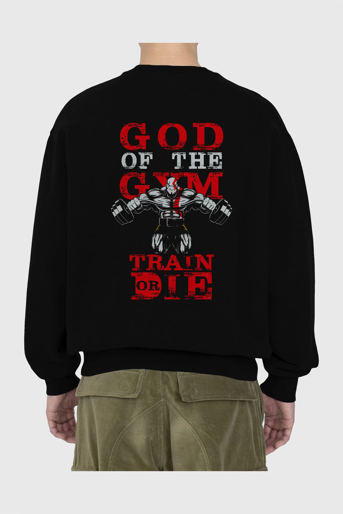 God of The GYM Arka Baskılı Oversize Sweatshirt Erkek Kadın Unisex