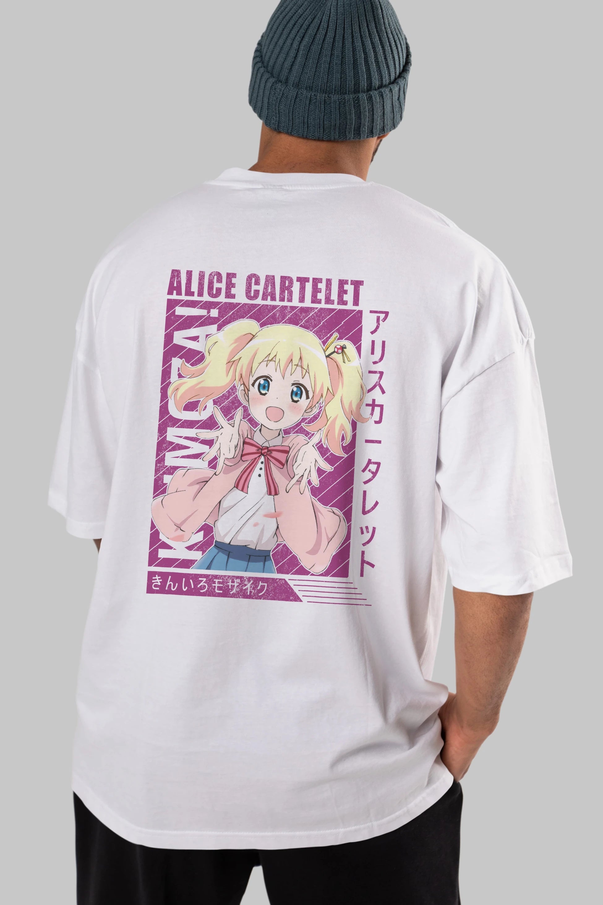 Alice Cartelet 12 Anime Arka Baskılı Oversize t-shirt Erkek Kadın Unisex