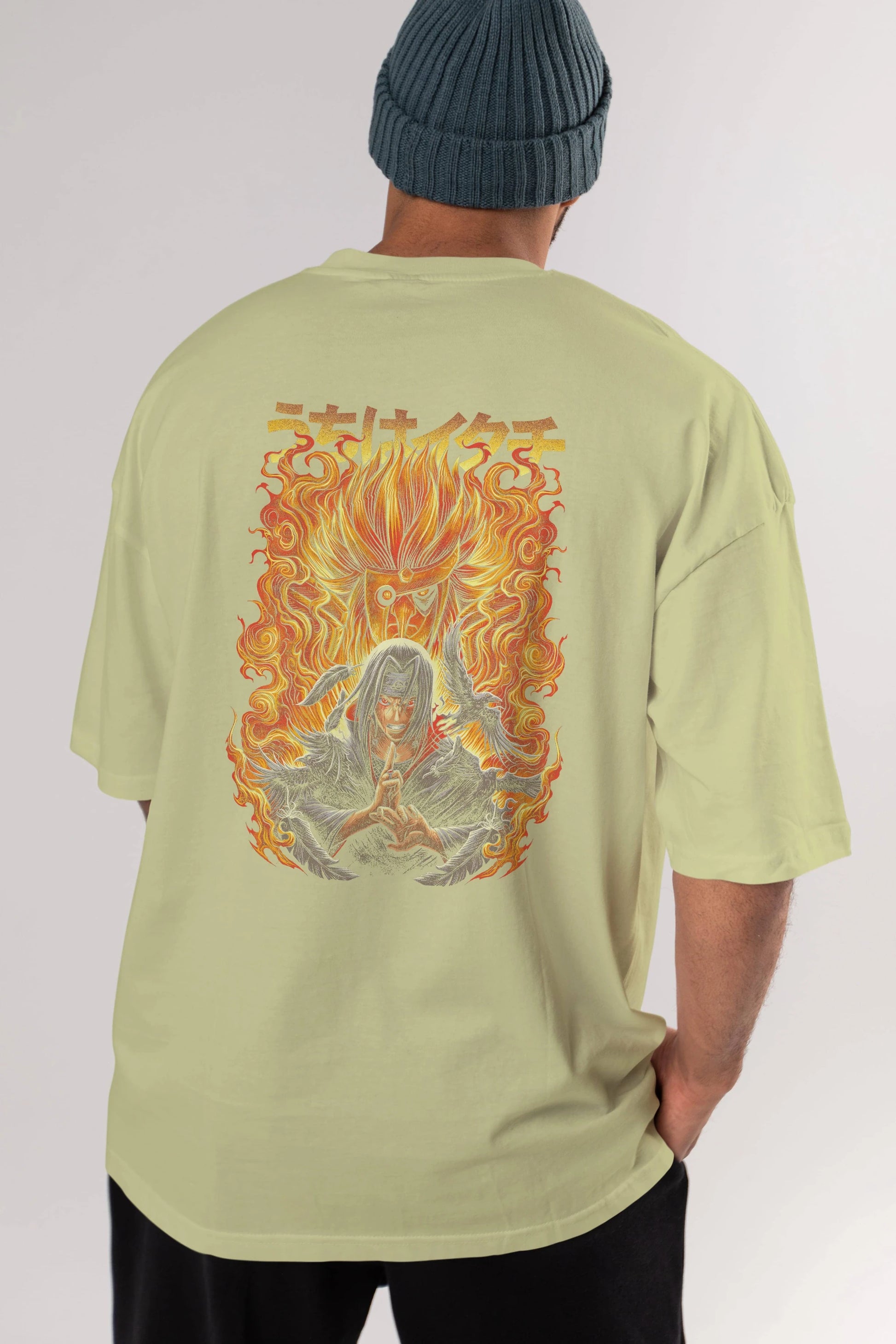 NARUTO ITACHI UCHIHA Anime Arka Baskılı Oversize t-shirt Erkek Kadın Unisex